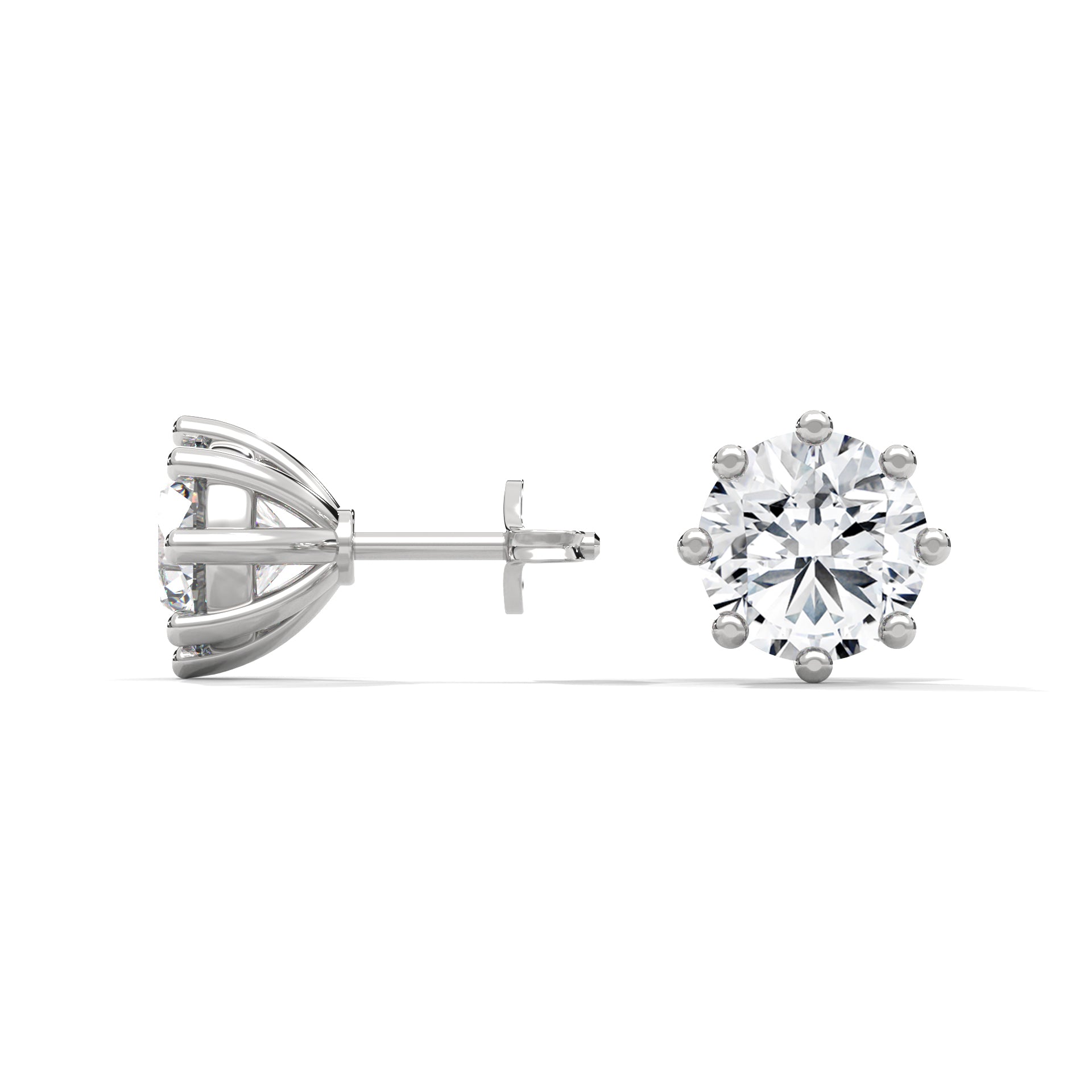 Elegant 8-Prong Round-Cut 14K Gold Stud Earrings| IGI Certified