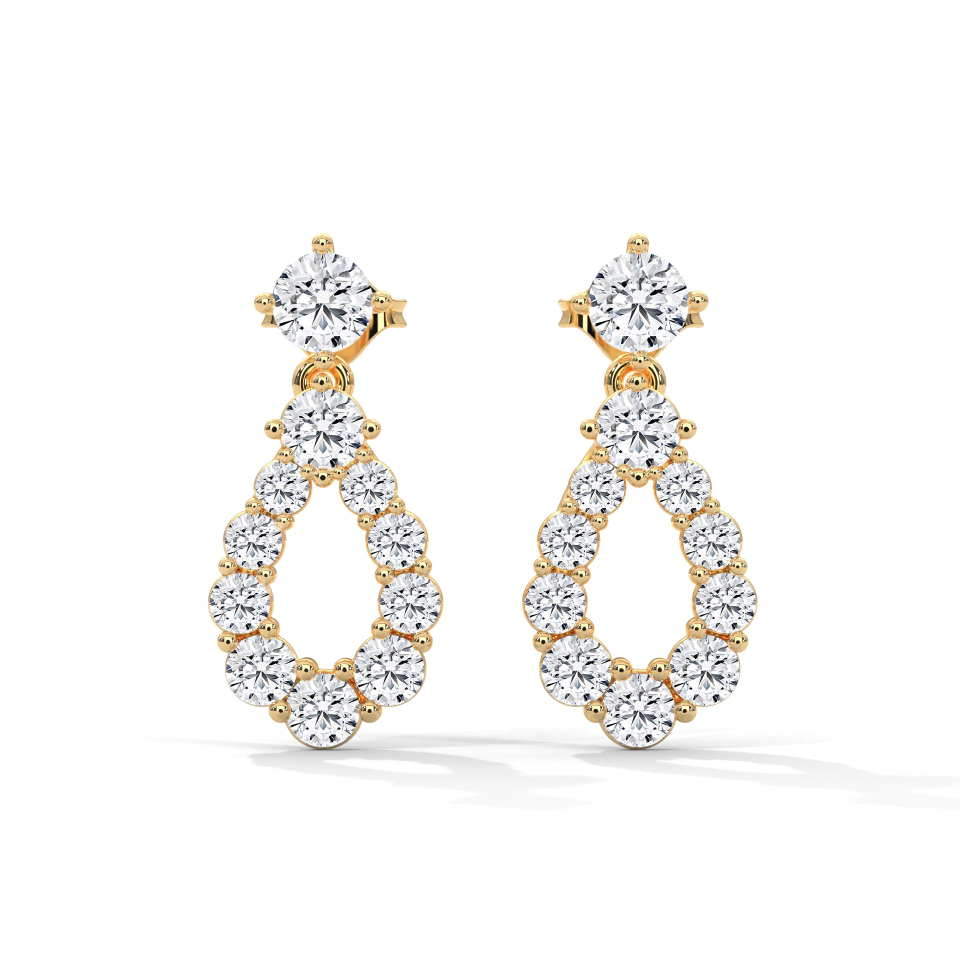 Teardrop Diamond Dangle Earrings | 0.85 CTW | 14K-18K Gold