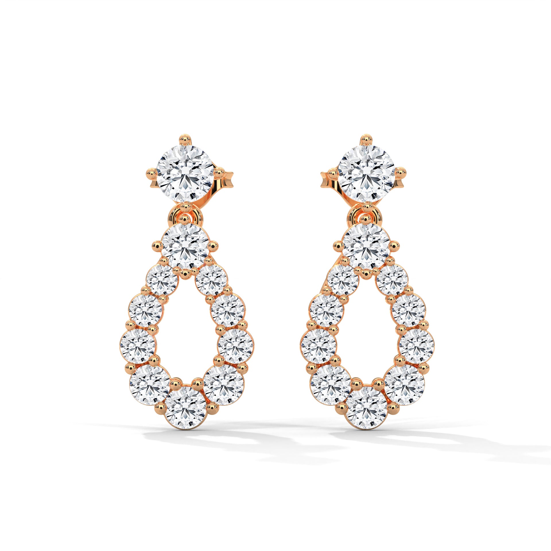 Teardrop Diamond Dangle Earrings | 0.85 CTW | 14K-18K Gold