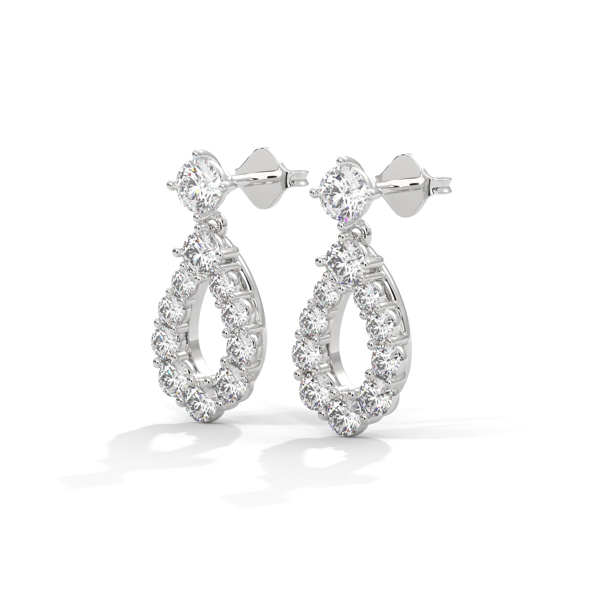 Teardrop Diamond Dangle Earrings | 0.85 CTW | 14K-18K Gold