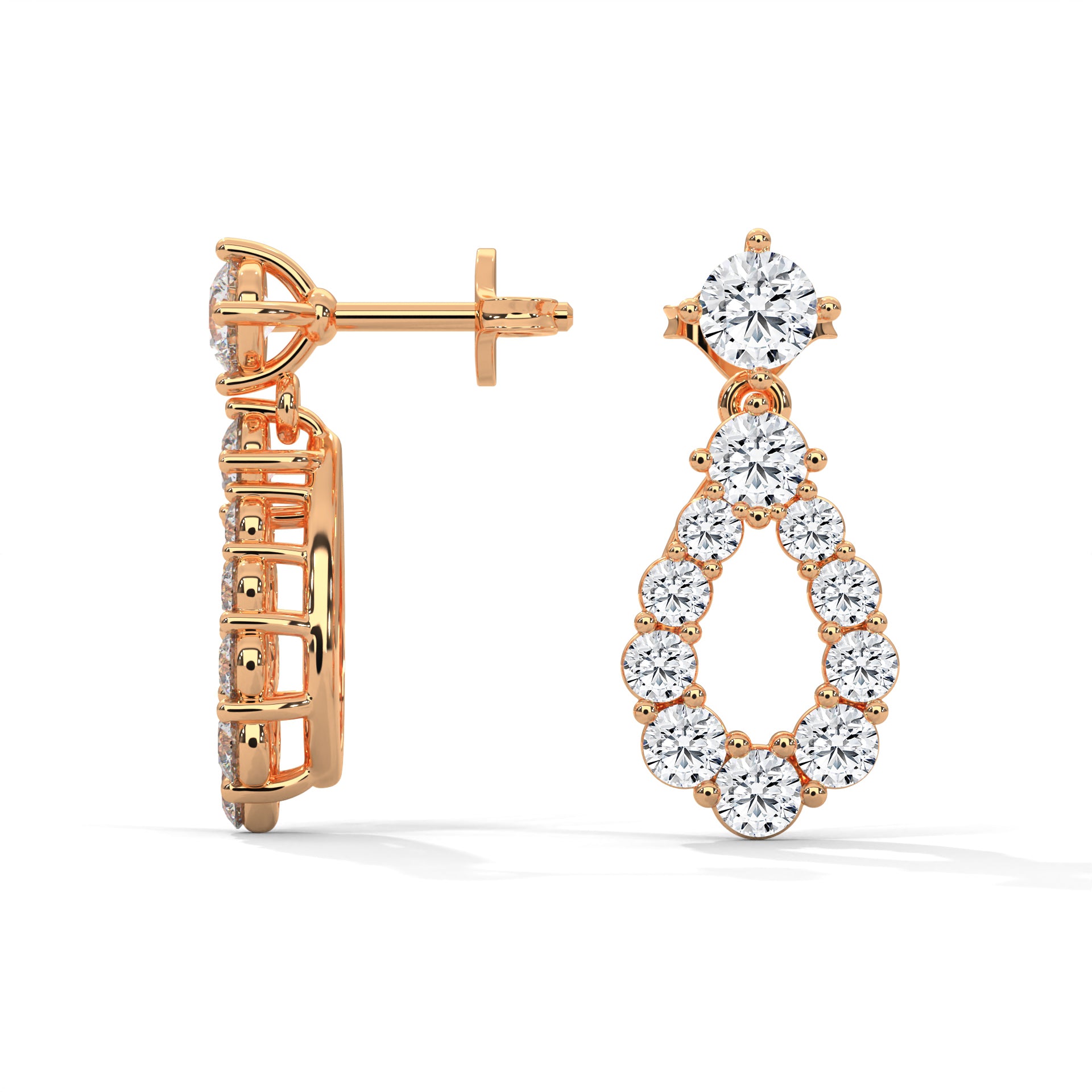 Teardrop Diamond Dangle Earrings | 0.85 CTW | 14K-18K Gold