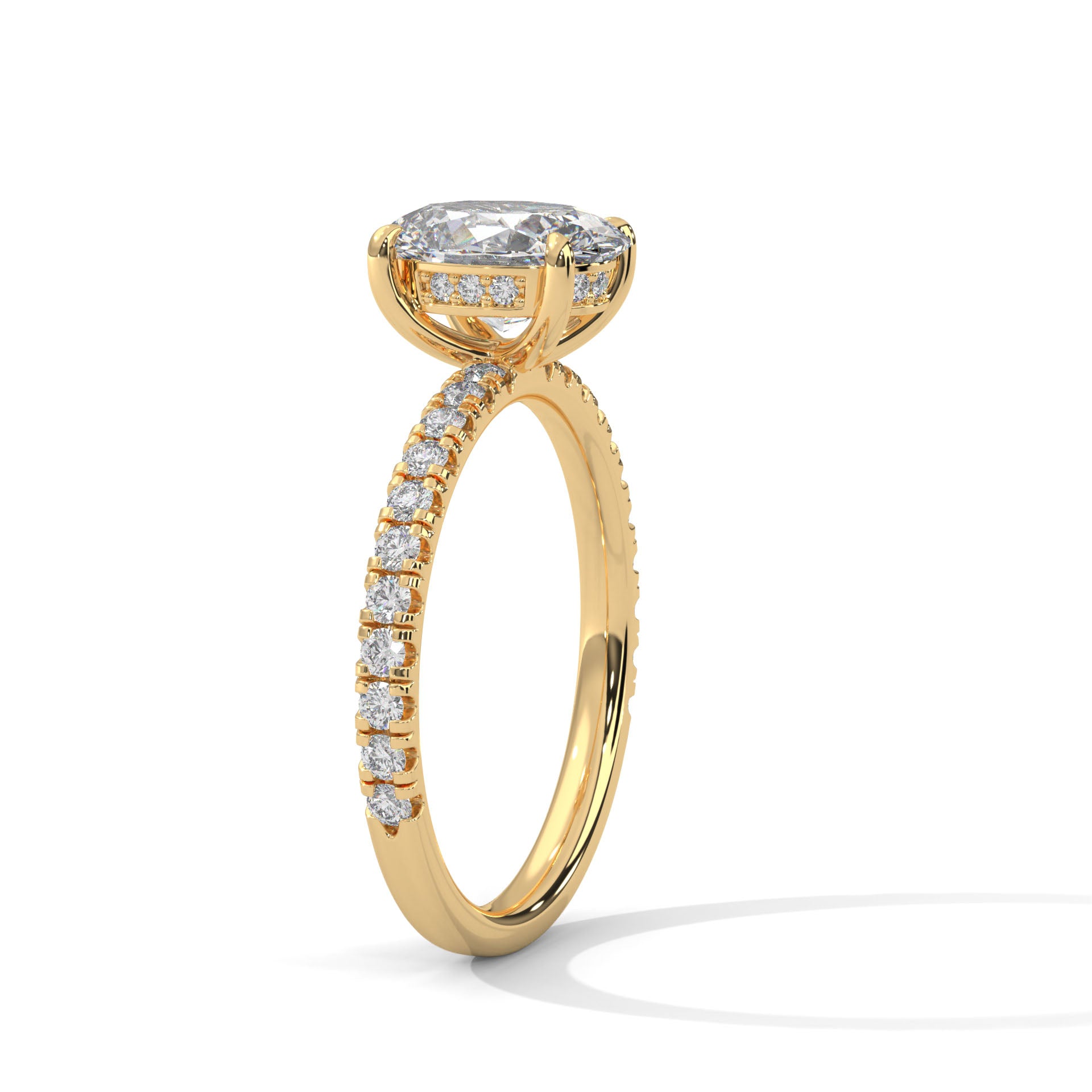 Pave 2.46 ctw Oval cut Lab-Grown Diamond Engagement Ring | F-VS1
