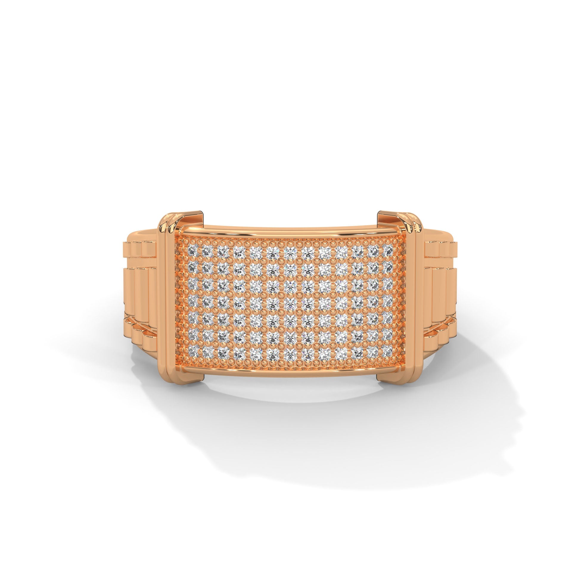 Dominus 0.46 CTW Round Lab-Grown Diamond Rectangular Men's Ring