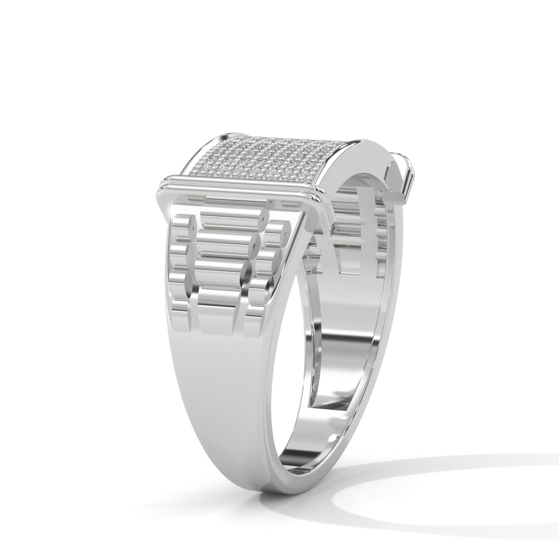 Dominus 0.46 CTW Round Lab-Grown Diamond Rectangular Men's Ring