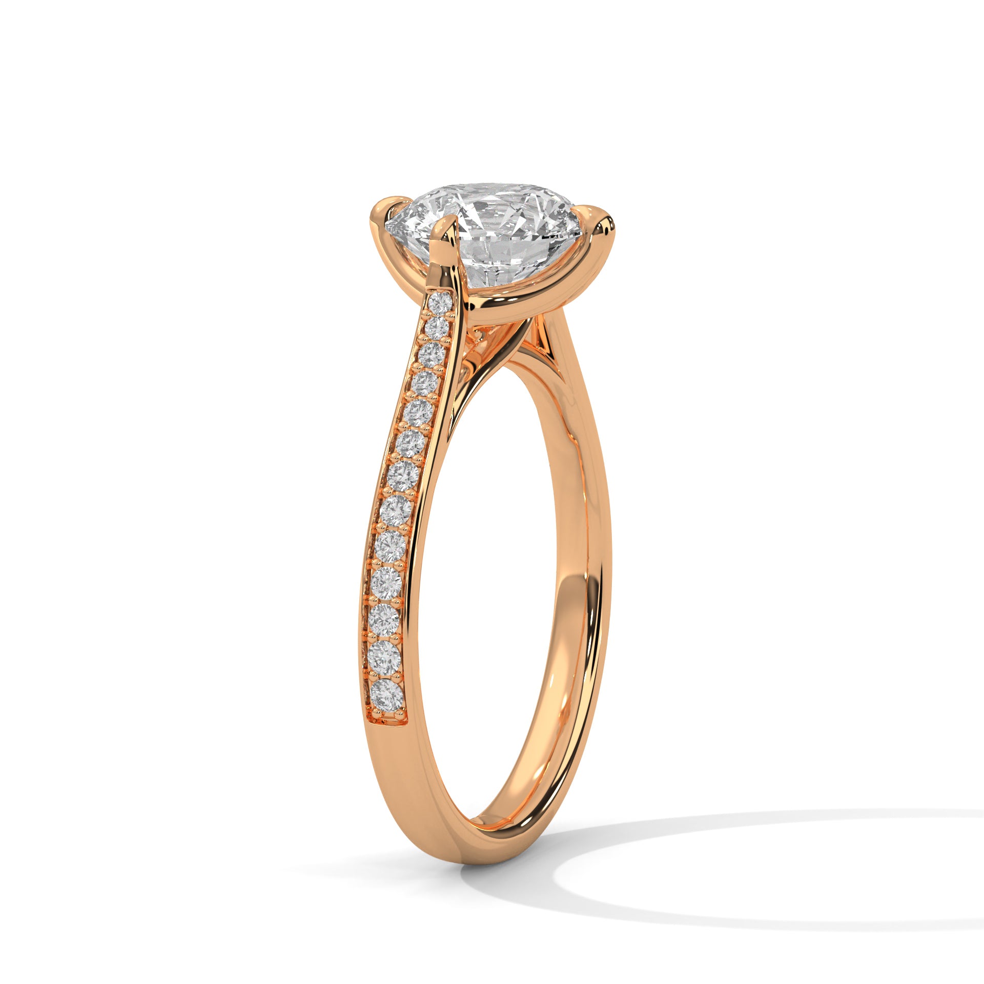 Celestia 2.18 CTW Round-Cut Diamond Pavé Engagement Ring | 14K & 18K Gold
