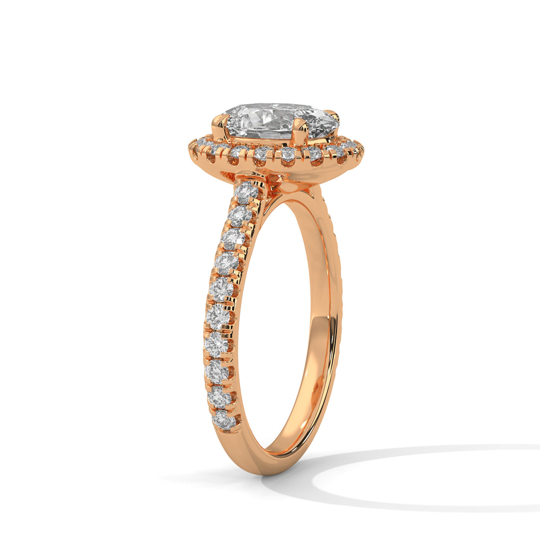 Celestial Bloom 2.61 CTW Oval-Cut Diamond Halo Gold RIng