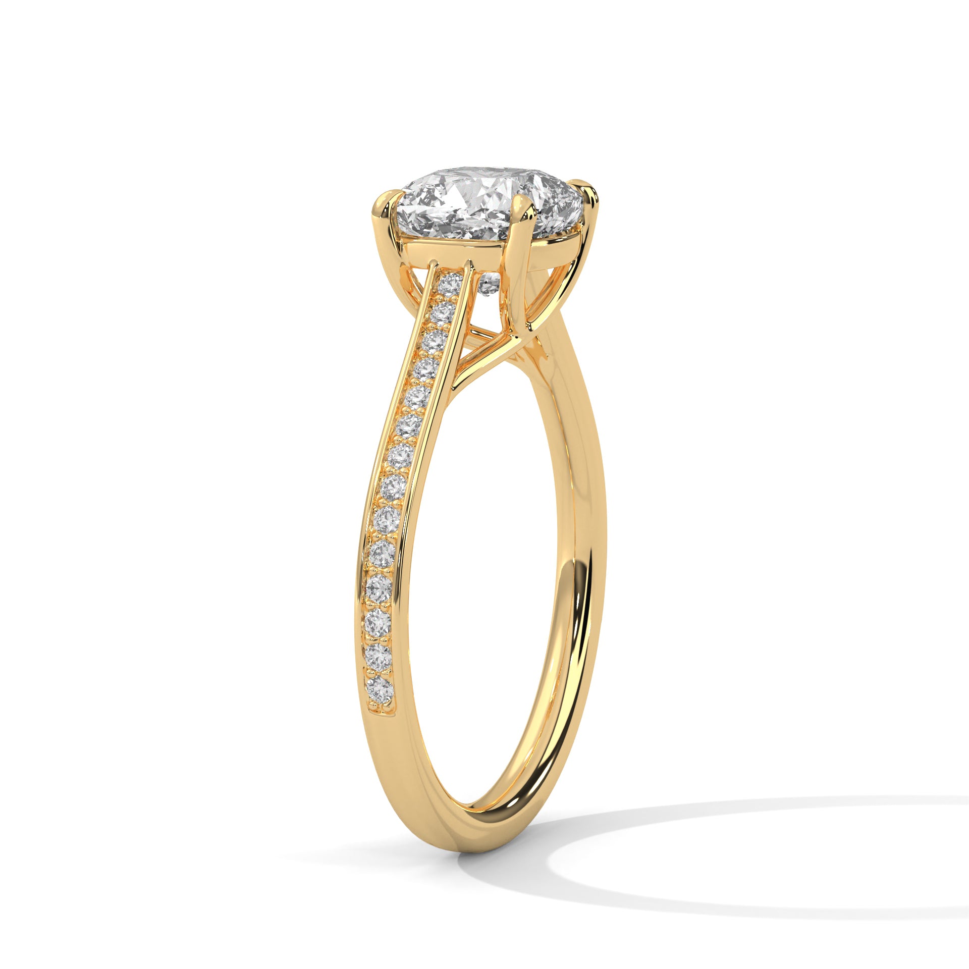 Melia 1.5ct Cushion Lab-Grown Diamond Pave Engagement Ring | 1.62 CTW