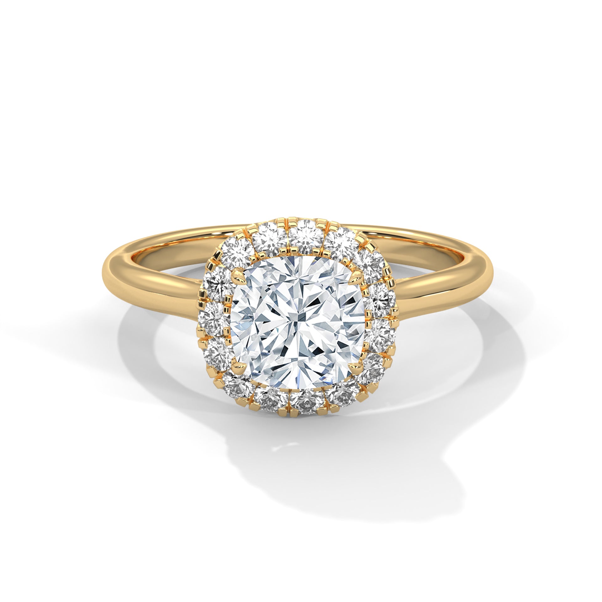 Odessa 3ct Cushion Lab-Grown Diamond Halo Engagement Ring | 3.27 CTW