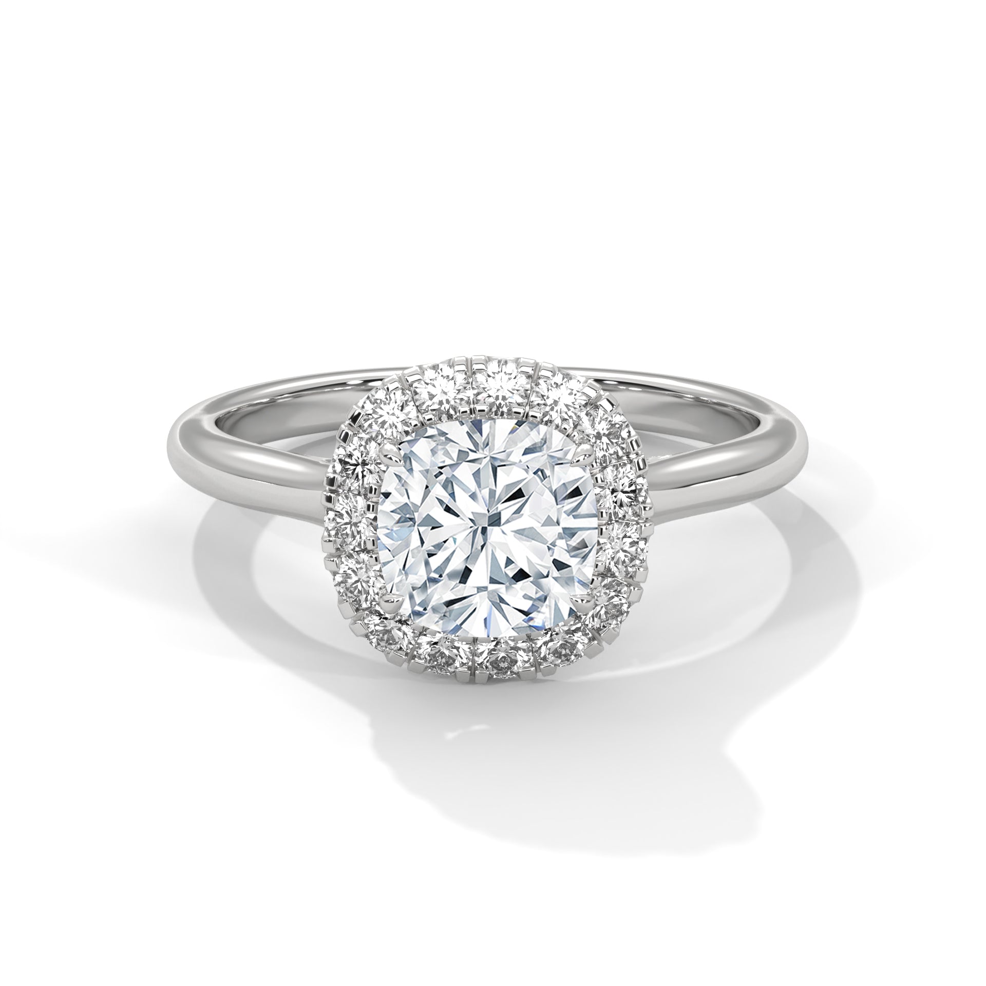 Odessa 3ct Cushion Lab-Grown Diamond Halo Engagement Ring | 3.27 CTW
