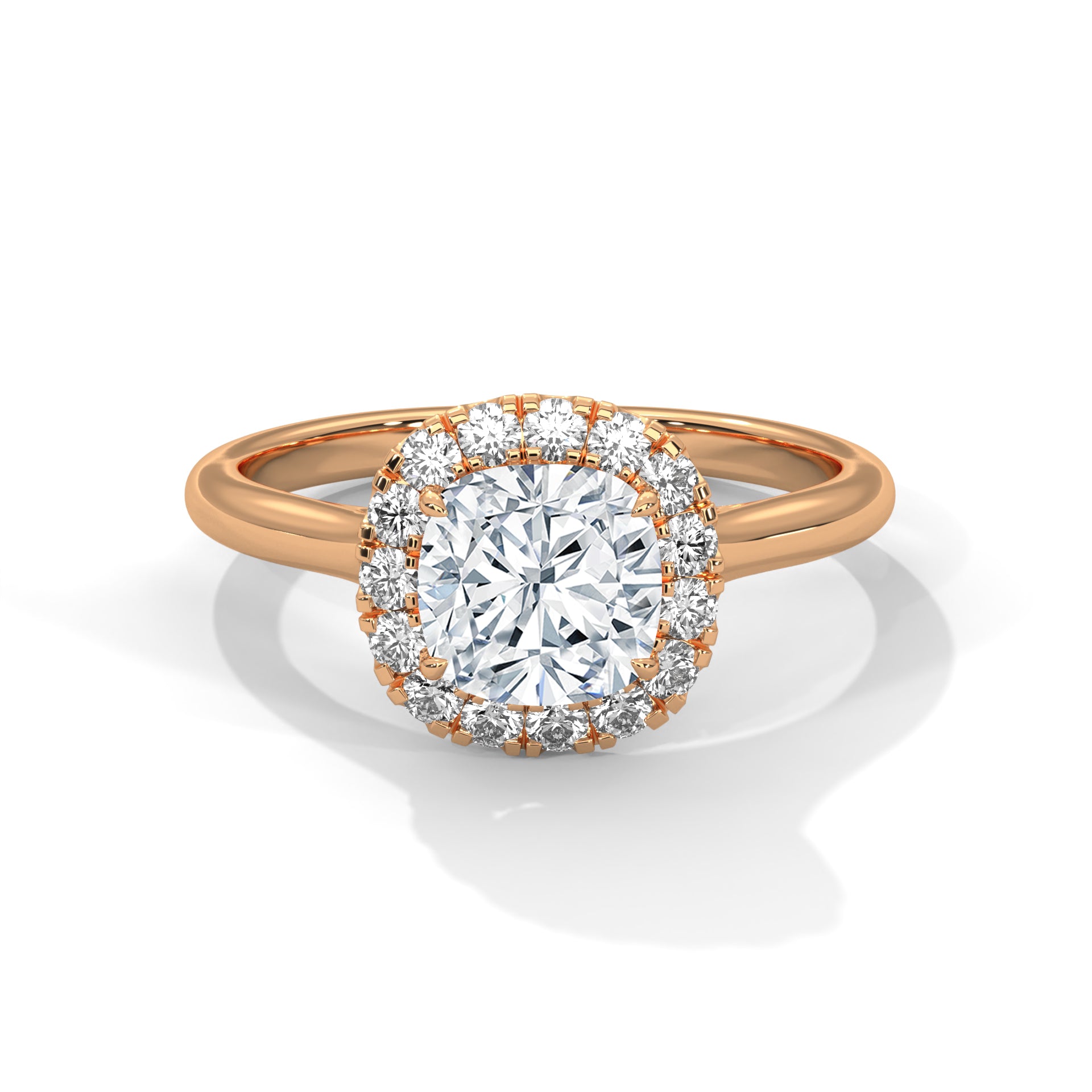 Odessa 3ct Cushion Lab-Grown Diamond Halo Engagement Ring | 3.27 CTW