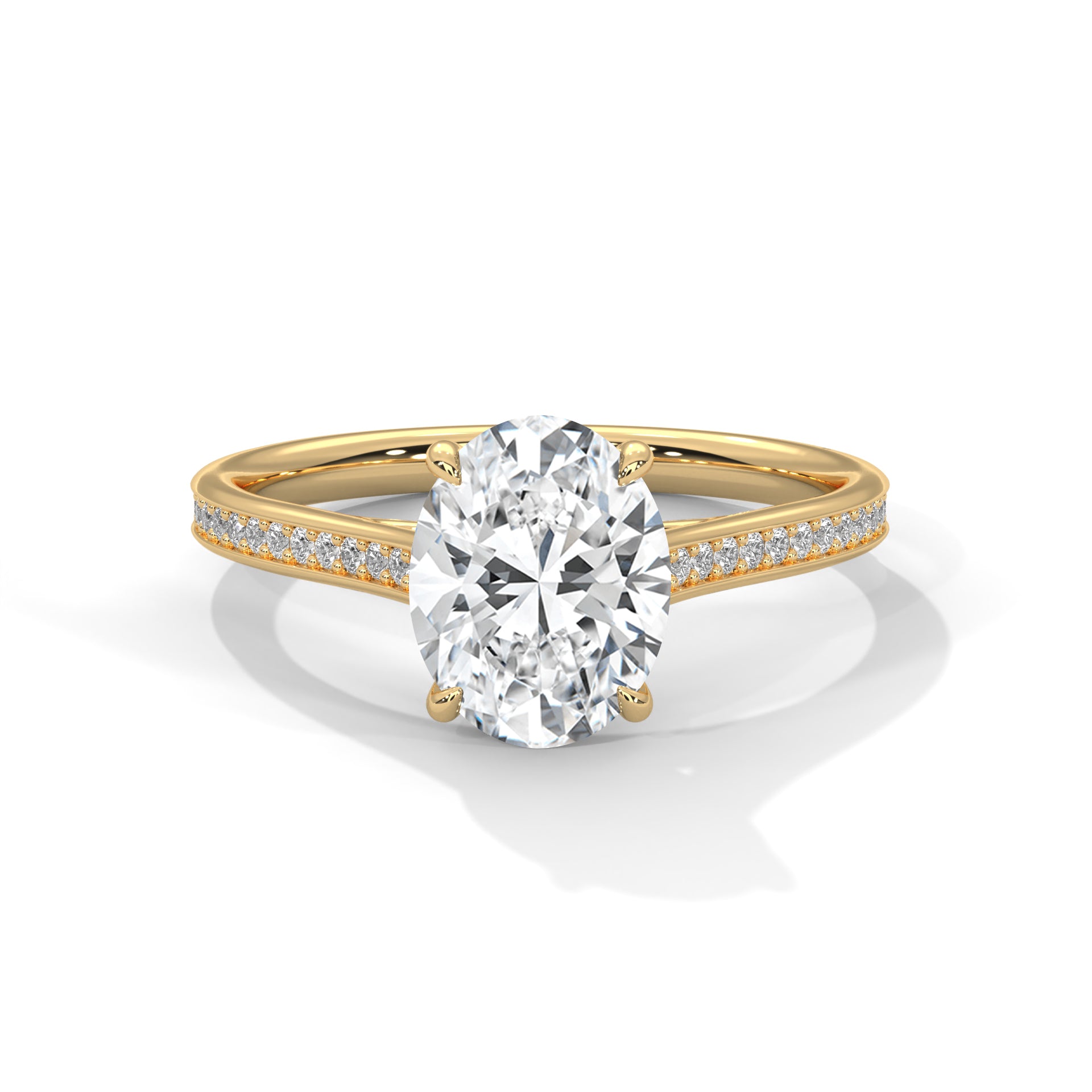 Lustrous 2.17 CTW Oval Diamond Engagement Ring | E VS1