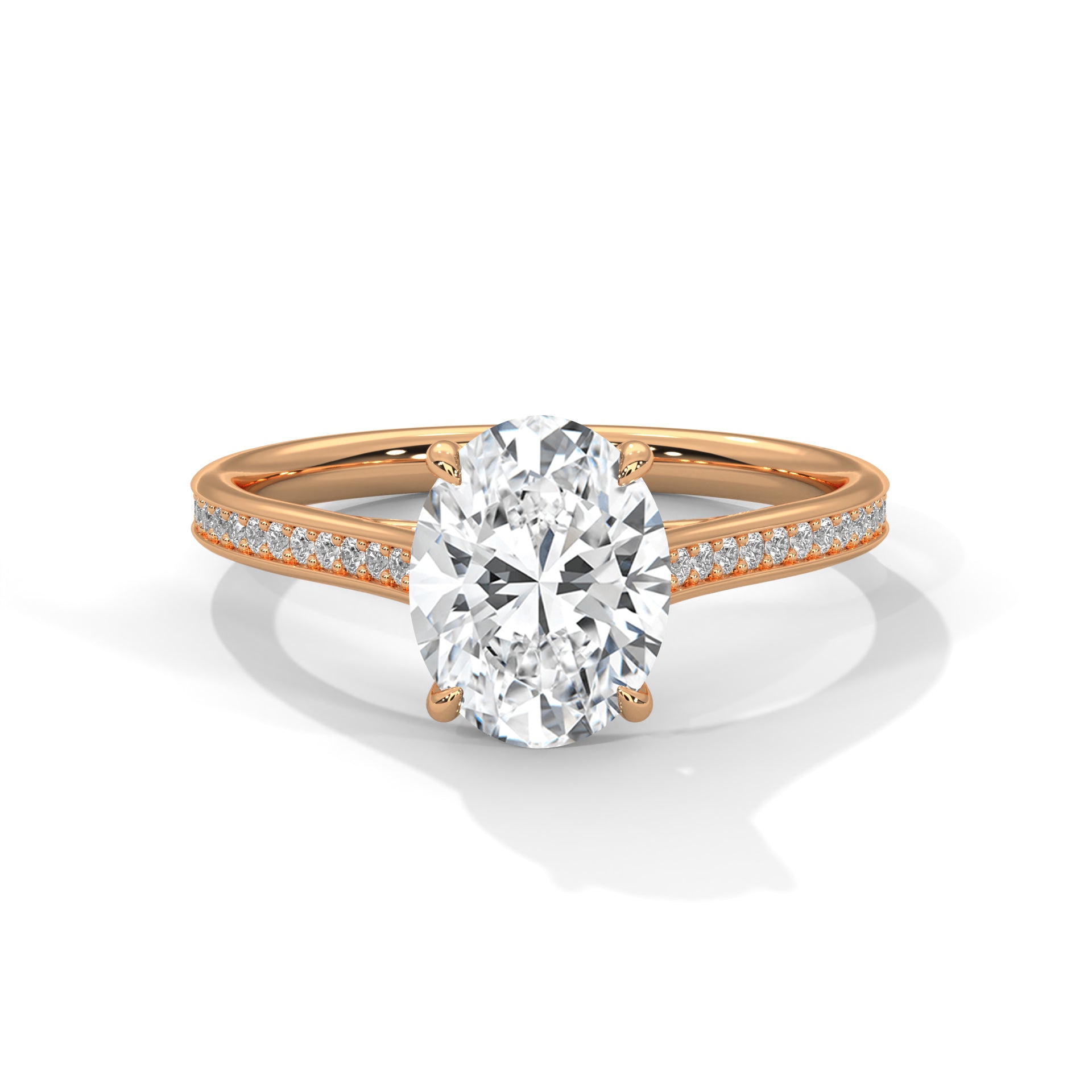 Lustrous 2.17 CTW Oval Diamond Engagement Ring | E VS1