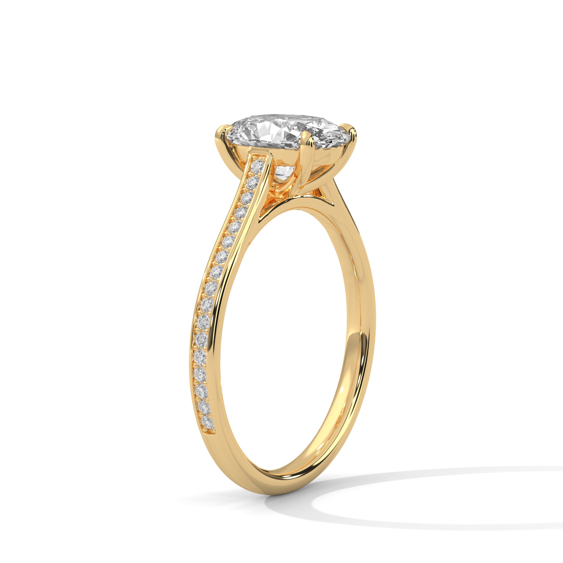 Lustrous 2.17 CTW Oval Diamond Engagement Ring | E VS1