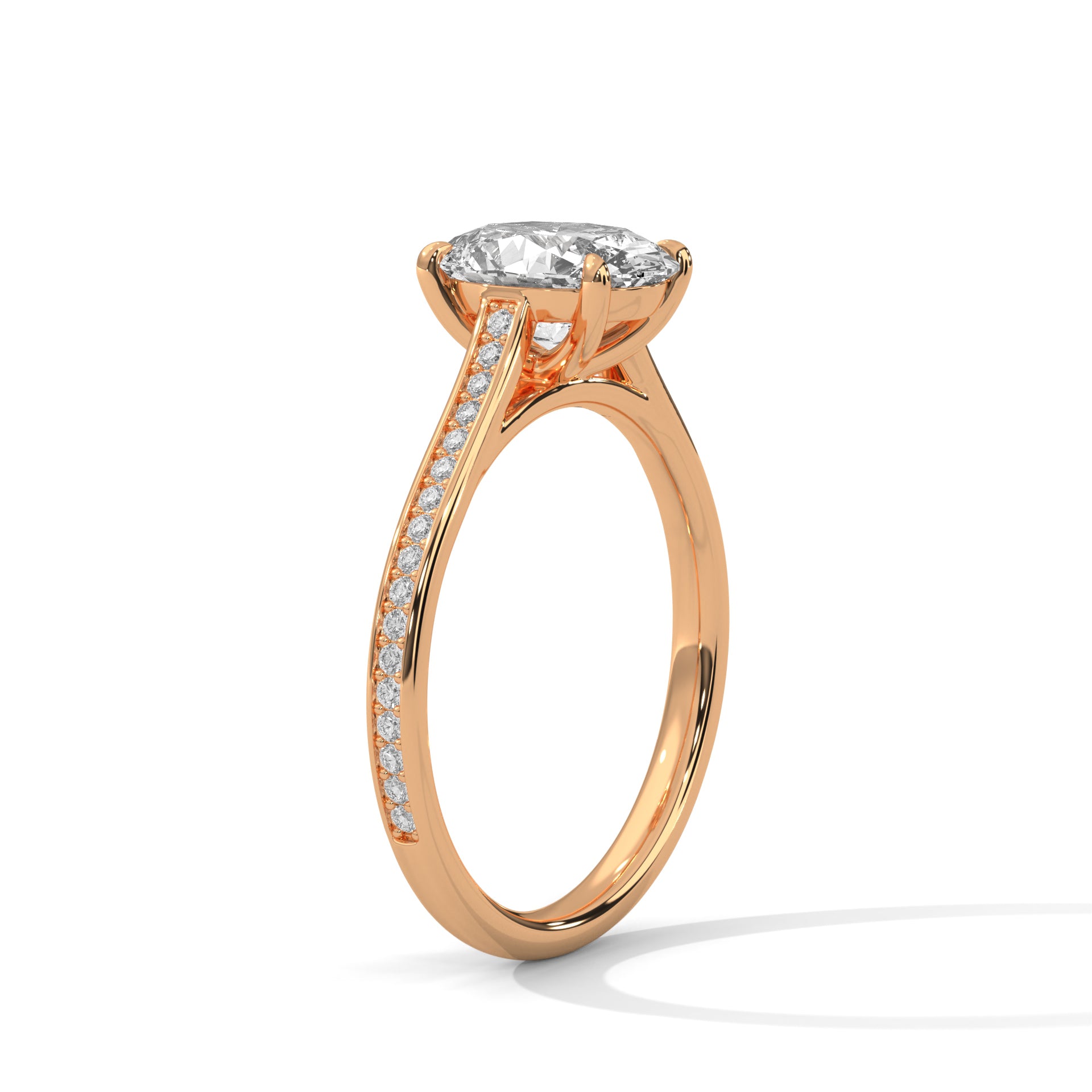 Lustrous 2.17 CTW Oval Diamond Engagement Ring | E VS1