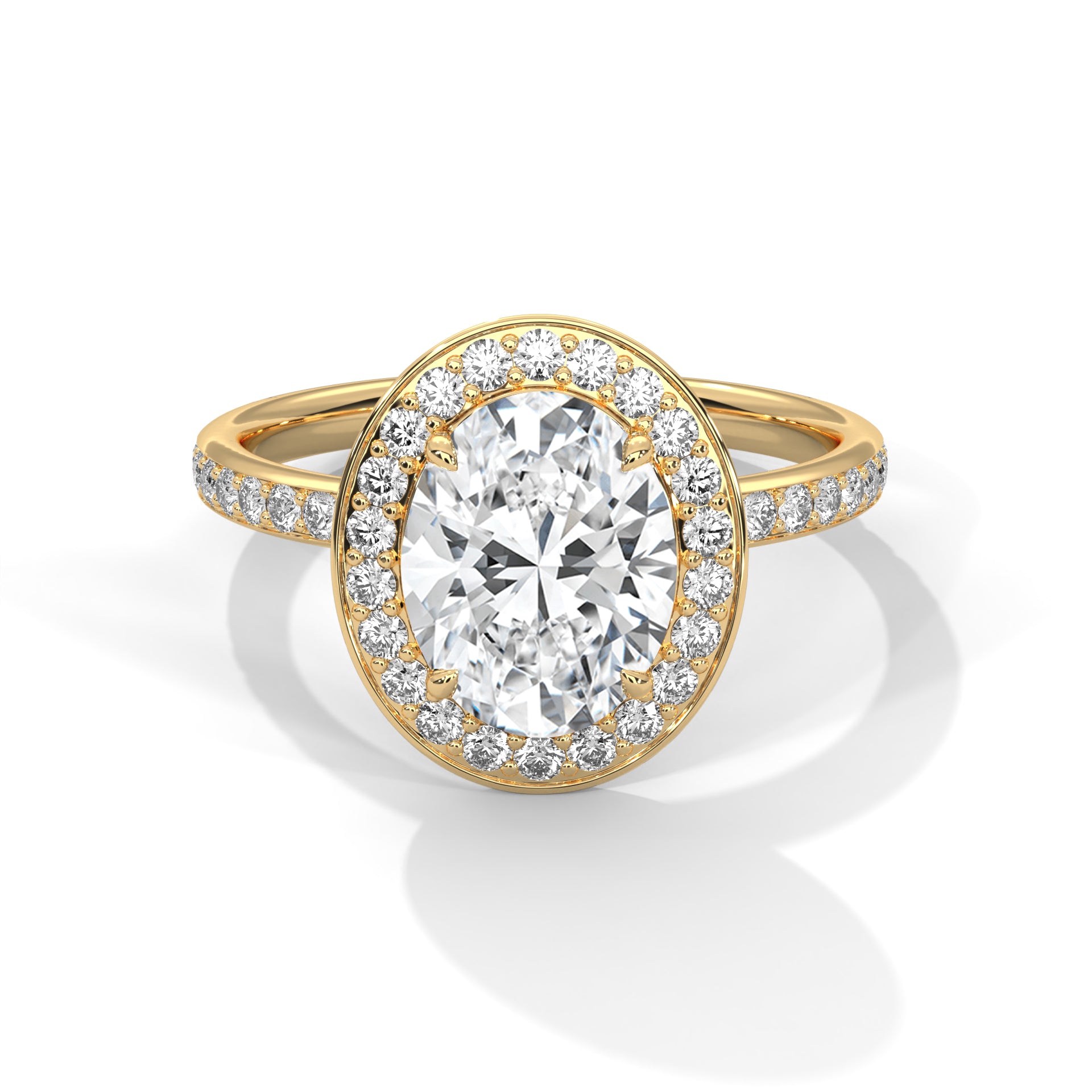 Isolde 1.5ct Oval Lab-Grown Diamond Halo Engagement Ring | 2.02 CTW