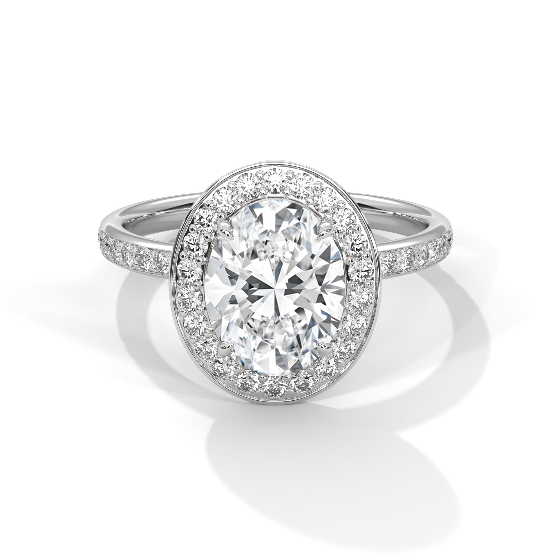 Isolde 1.5ct Oval Lab-Grown Diamond Halo Engagement Ring | 2.02 CTW