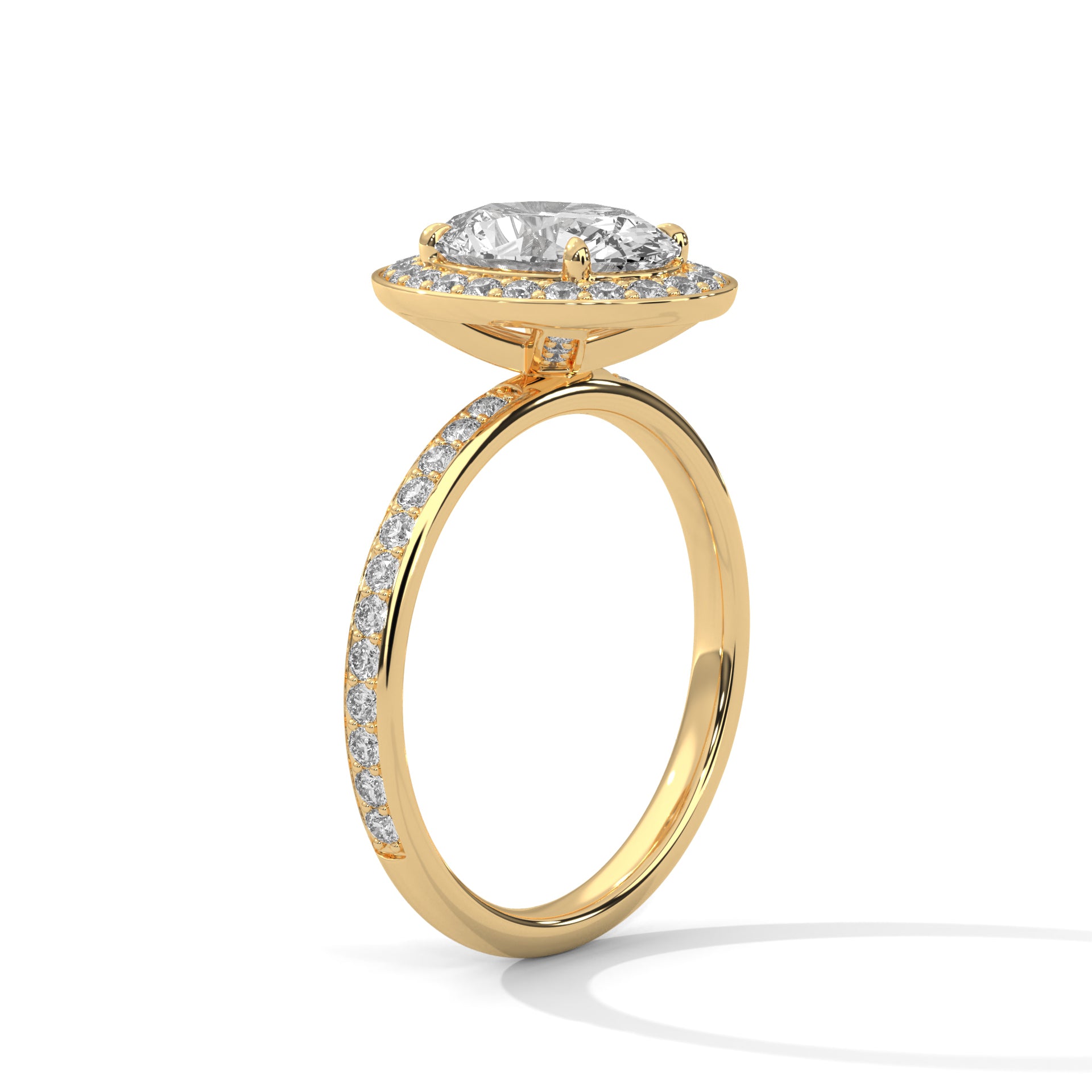 Isolde 1.5ct Oval Lab-Grown Diamond Halo Engagement Ring | 2.02 CTW