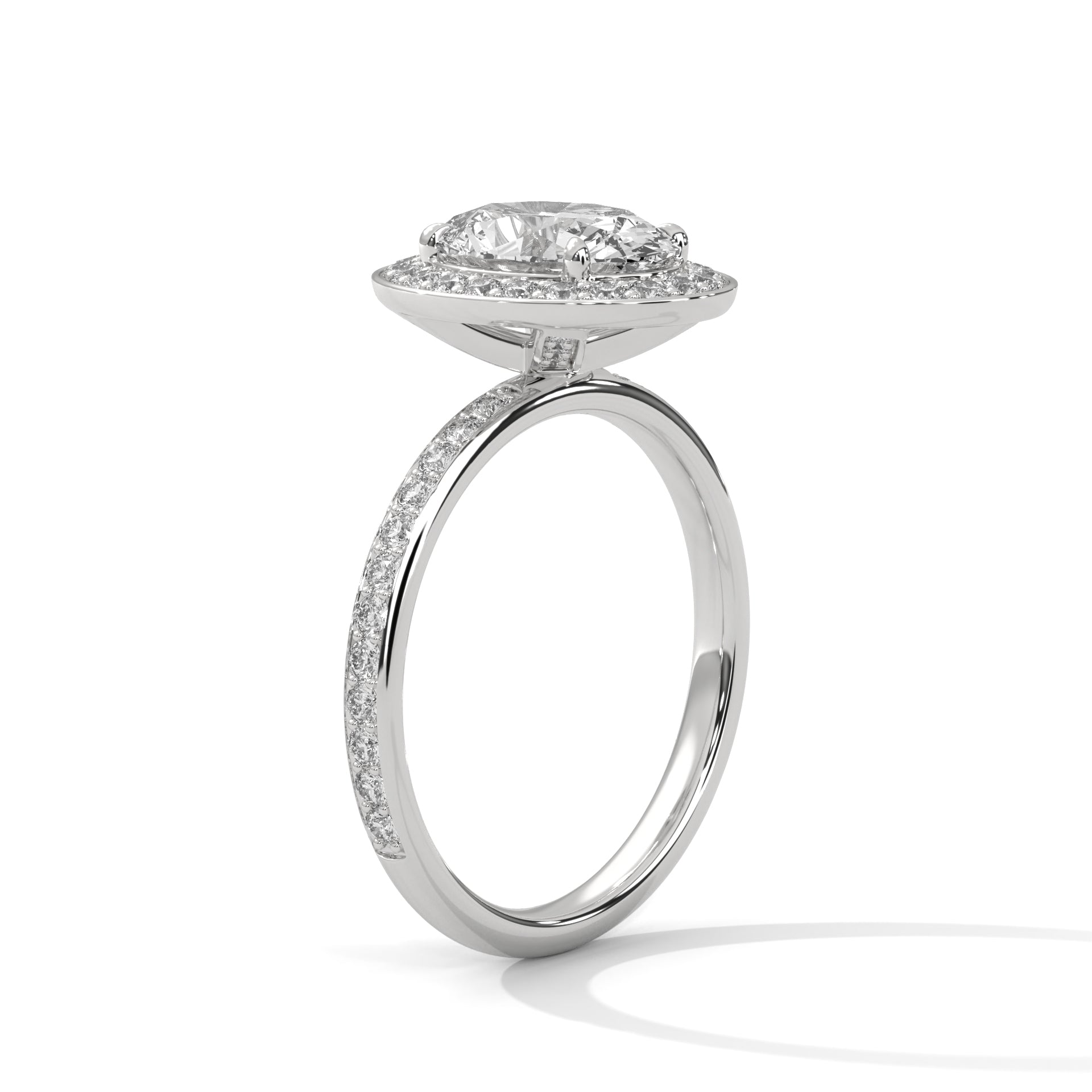 Isolde 1.5ct Oval Lab-Grown Diamond Halo Engagement Ring | 2.02 CTW