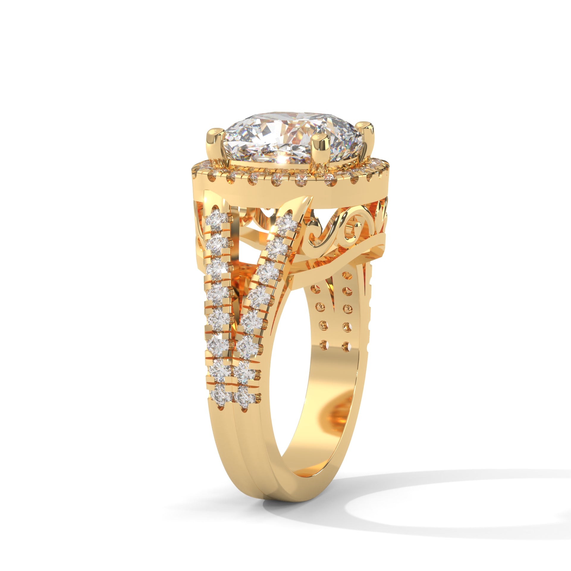 Aurora 6.49 CTW Cushion & Round Lab-Grown Diamond Ring