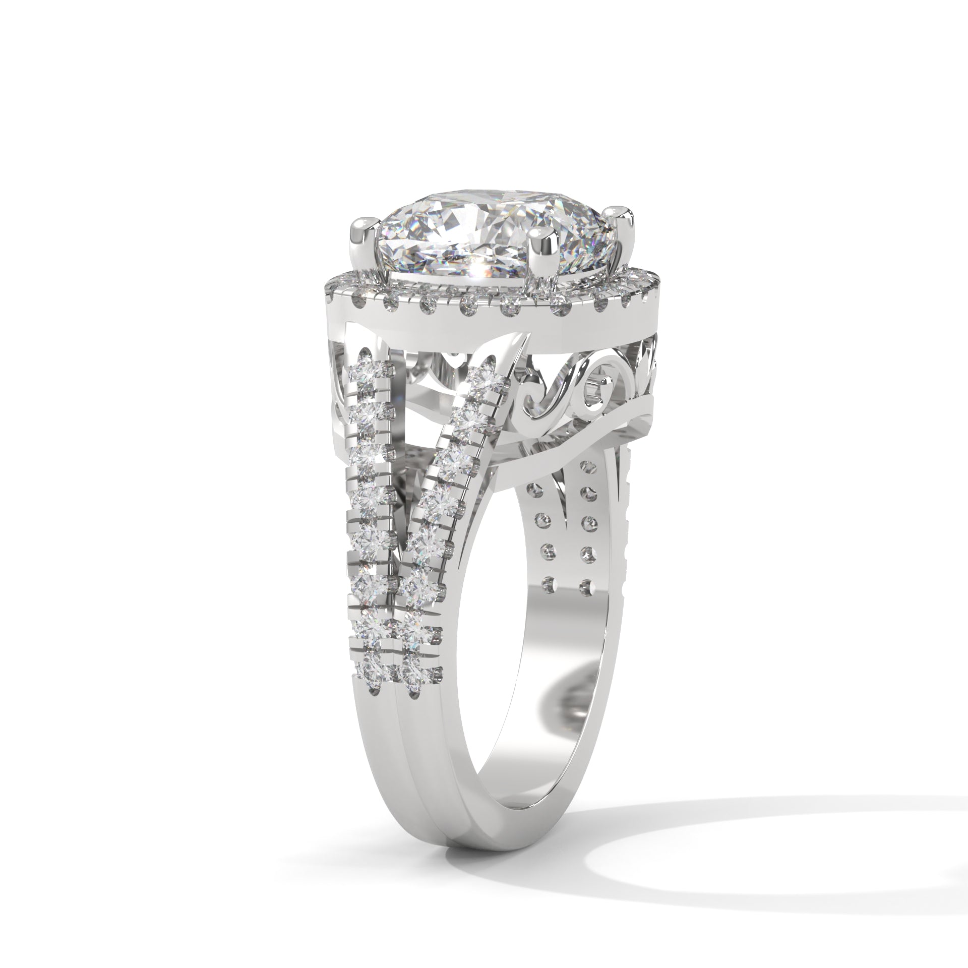 Aurora 6.49 CTW Cushion & Round Lab-Grown Diamond Ring