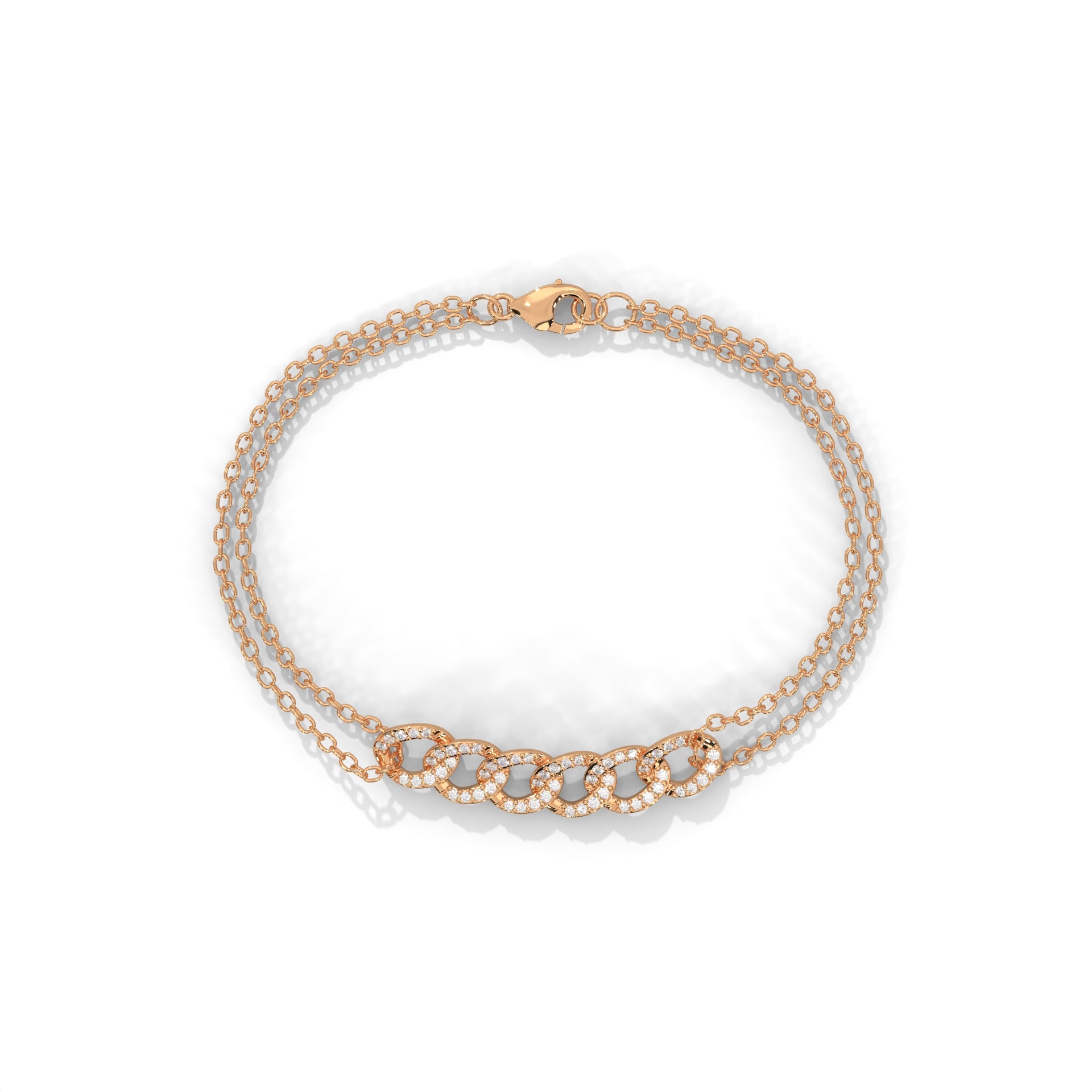 CelestiLink Round-Cut Lab-Grown Diamond Chain Bracelet | 0.30 CTW
