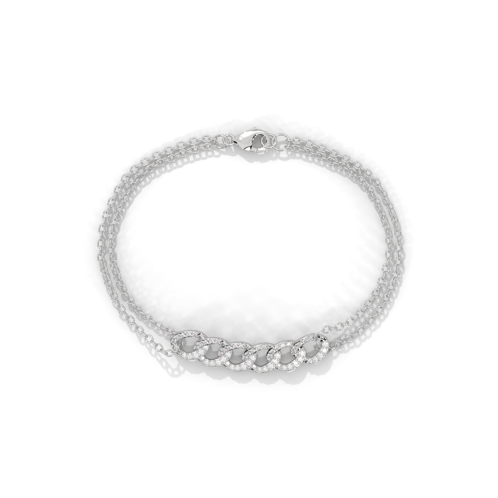 CelestiLink Round-Cut Lab-Grown Diamond Chain Bracelet | 0.30 CTW