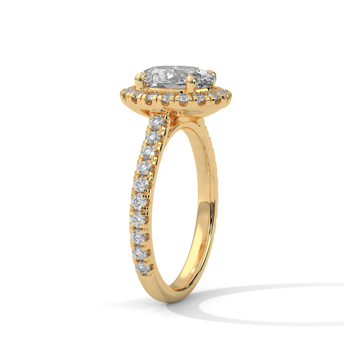 Celestial Bloom 2.61 CTW Oval-Cut Diamond Halo Gold RIng