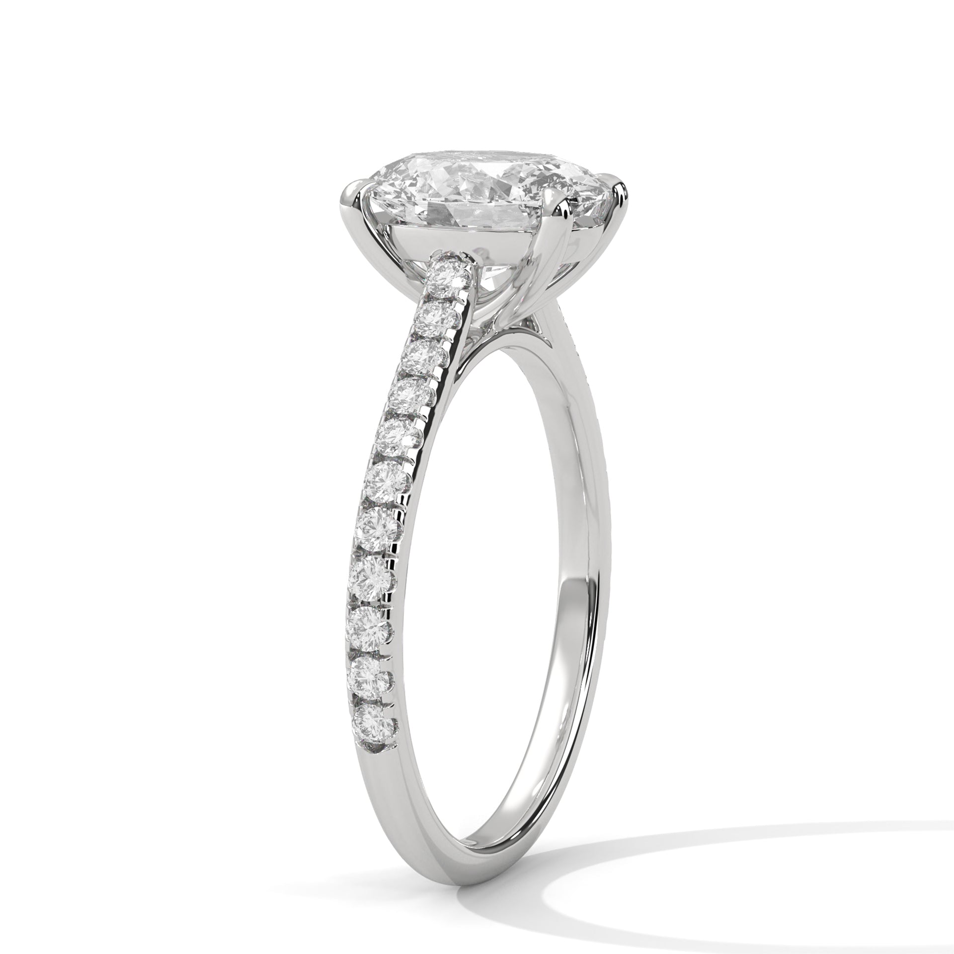 Brilliant Grace 1.5 CT Cushion-Cut Lab Grown Diamond Pave Ring | 1.90 CTW