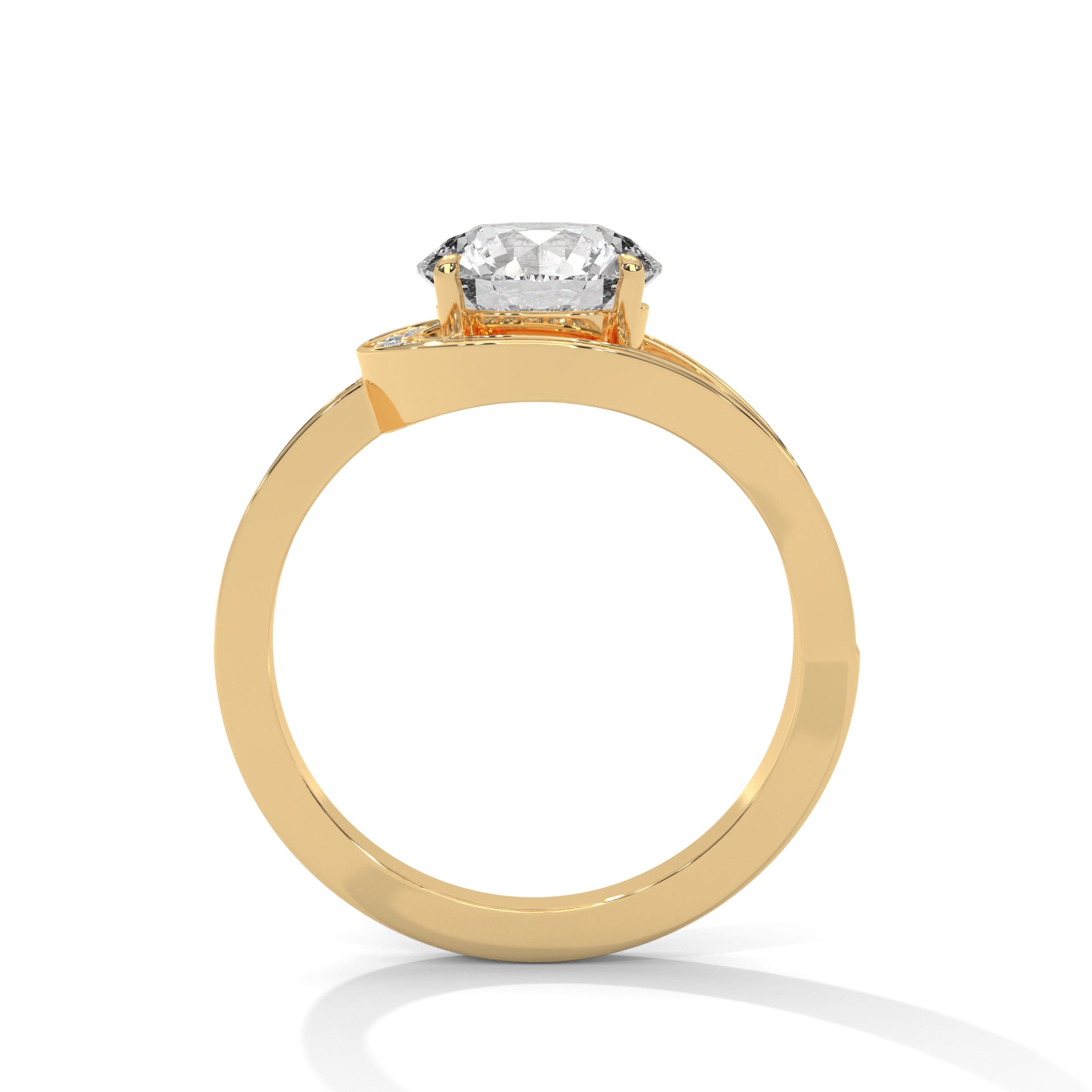 Elegant Swirl 1ct Round Lab-Grown Diamond Engagement Ring | 1.72 CTW