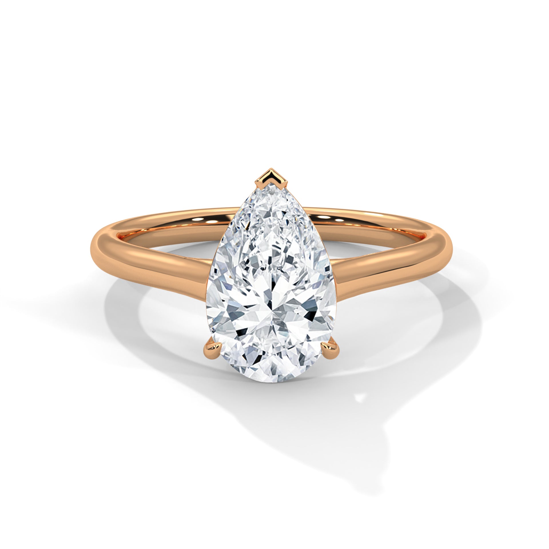 Celestia Pear 2 CT Diamond Solitaire Engagement Ring | 14K & 18K Gold