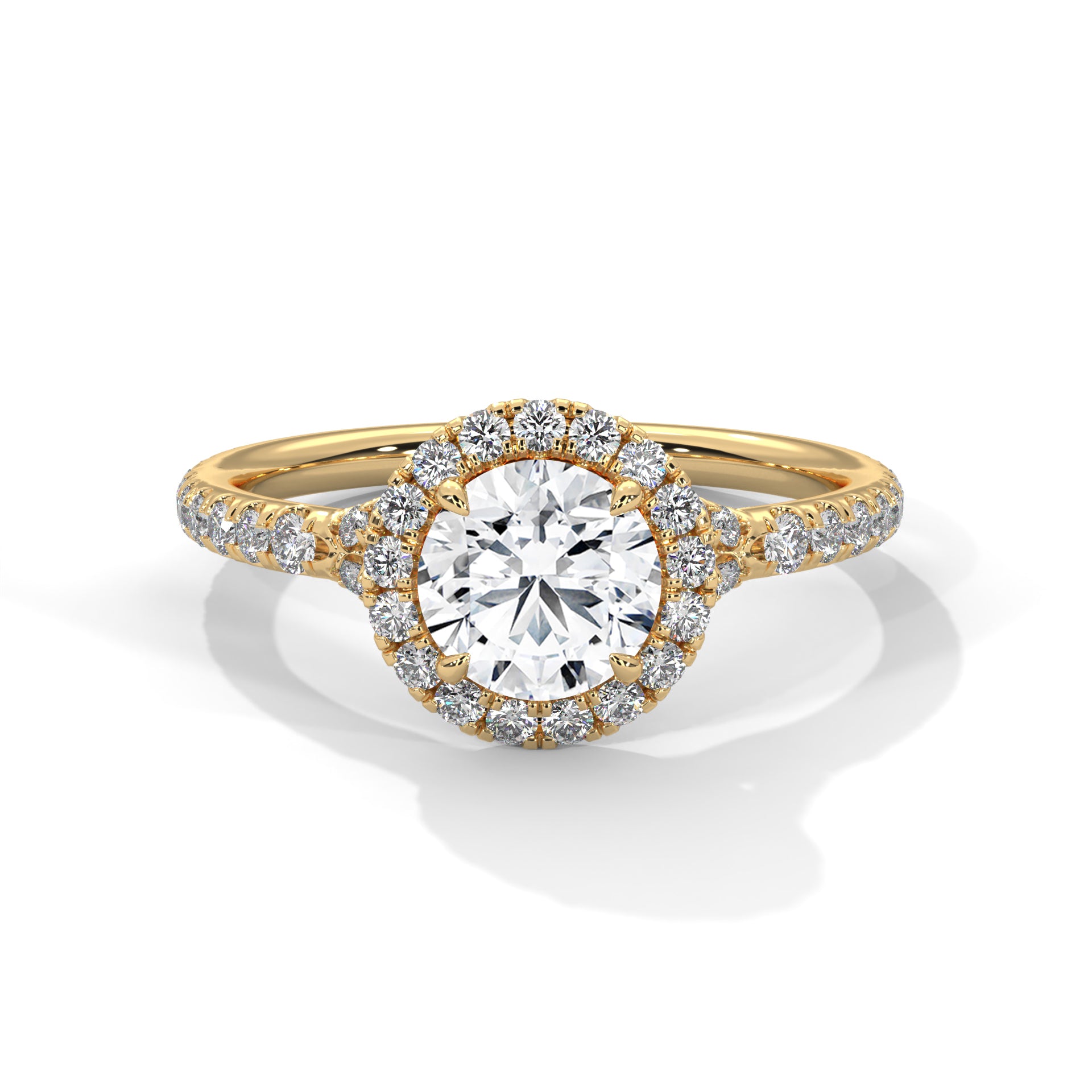 Nivara Glow 3 CT Lab Grown Round-Cut Diamond Halo Ring | 3.44 CTW