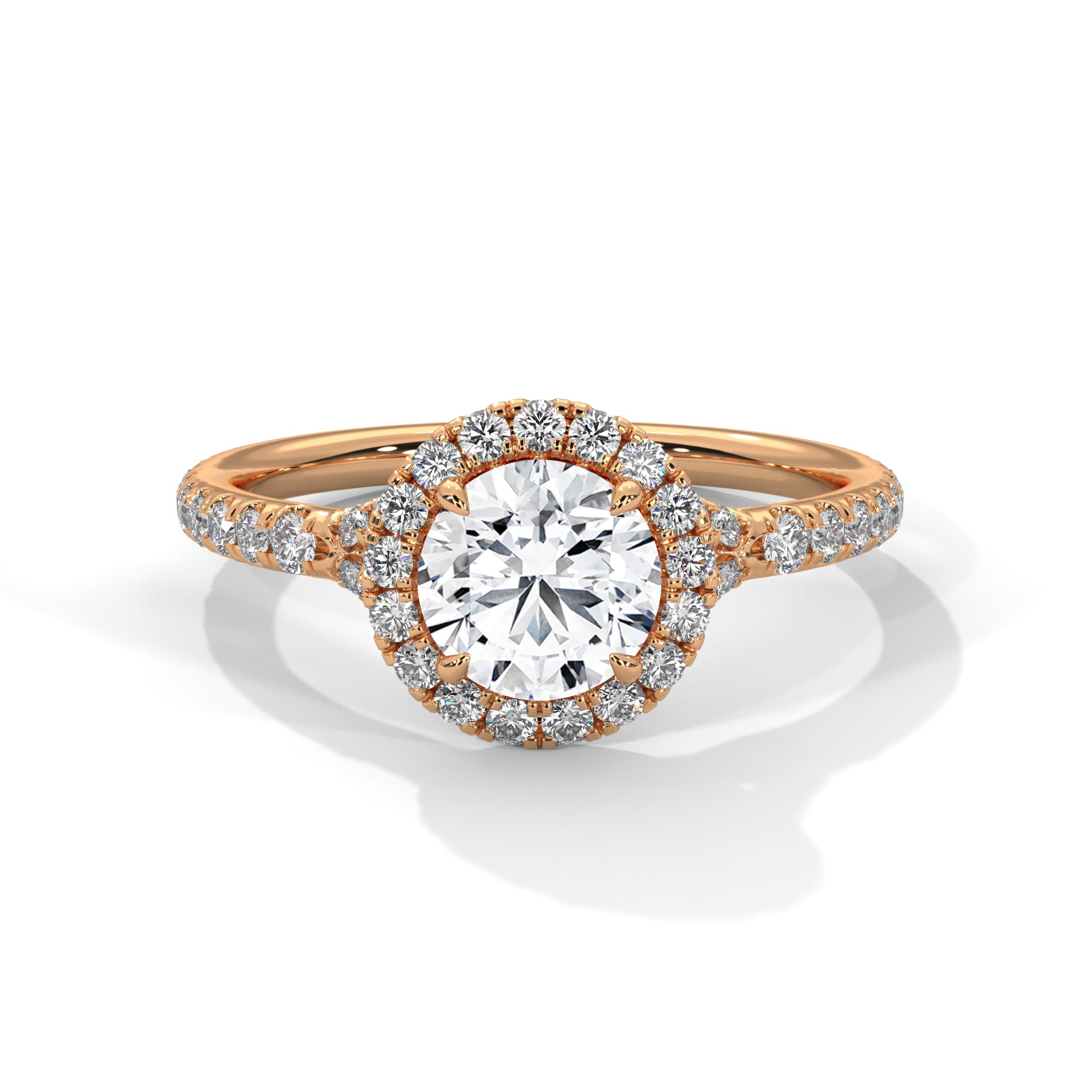 Nivara Glow 3 CT Lab Grown Round-Cut Diamond Halo Ring | 3.44 CTW