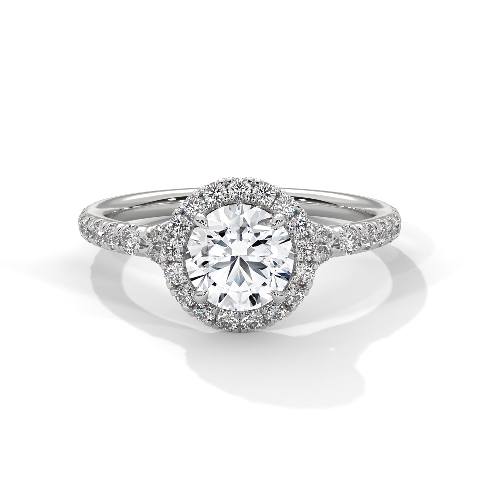 Nivara Glow 3 CT Lab Grown Round-Cut Diamond Halo Ring | 3.44 CTW