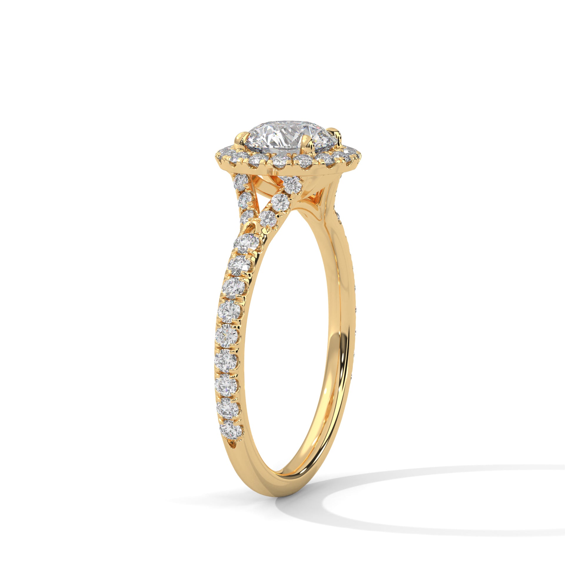 Nivara Glow 3 CT Lab Grown Round-Cut Diamond Halo Ring | 3.44 CTW