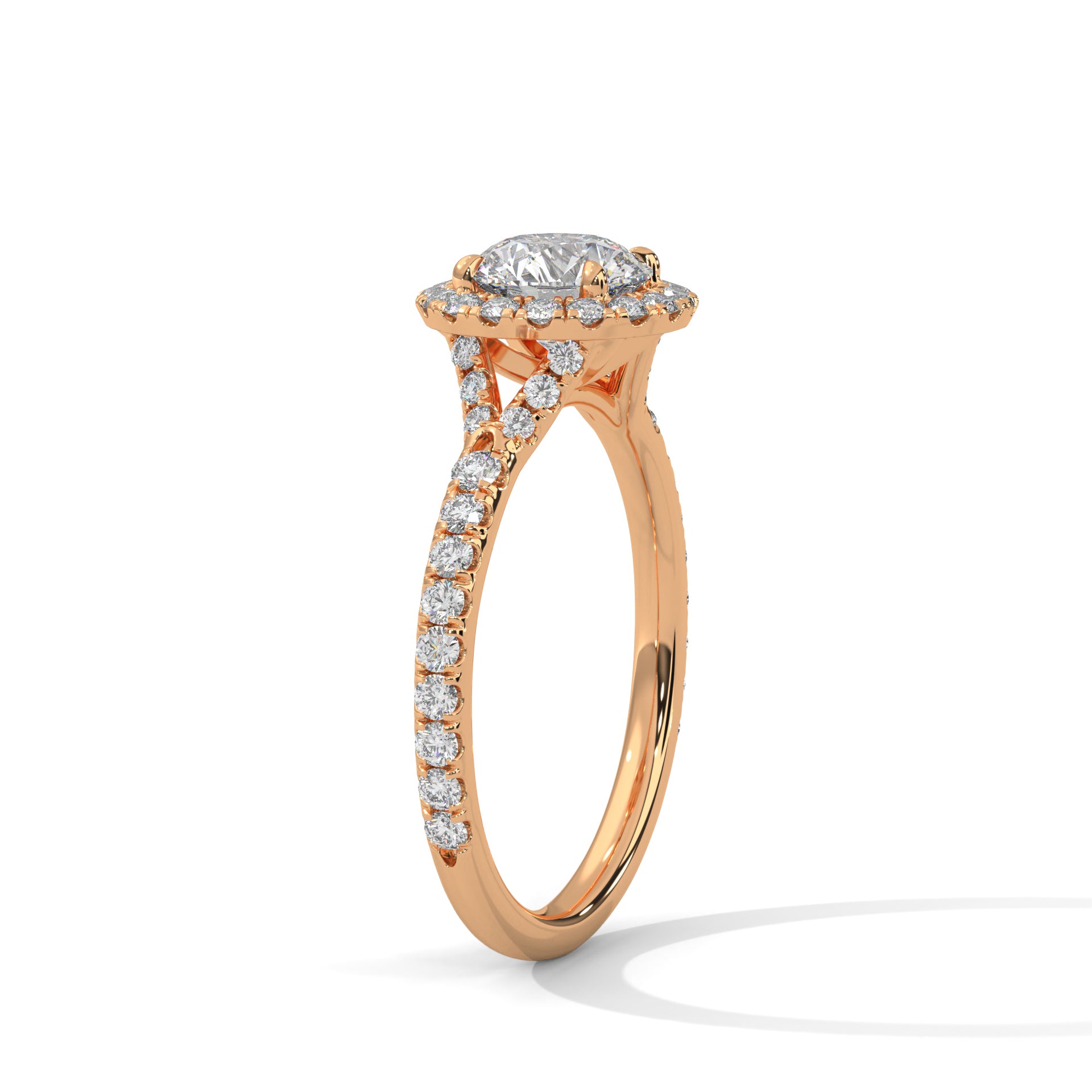 Nivara Glow 3 CT Lab Grown Round-Cut Diamond Halo Ring | 3.44 CTW