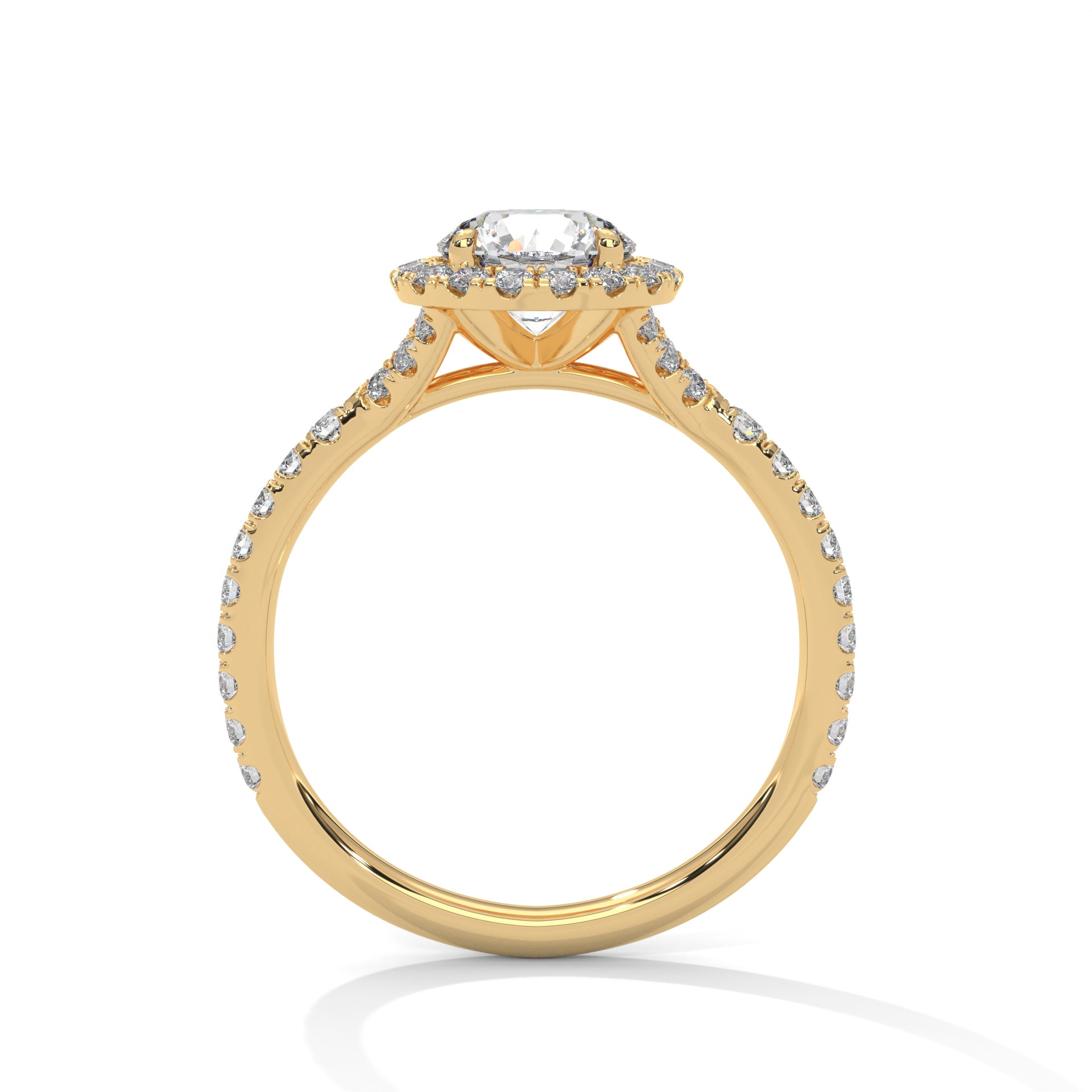 Nivara Glow 3 CT Lab Grown Round-Cut Diamond Halo Ring | 3.44 CTW