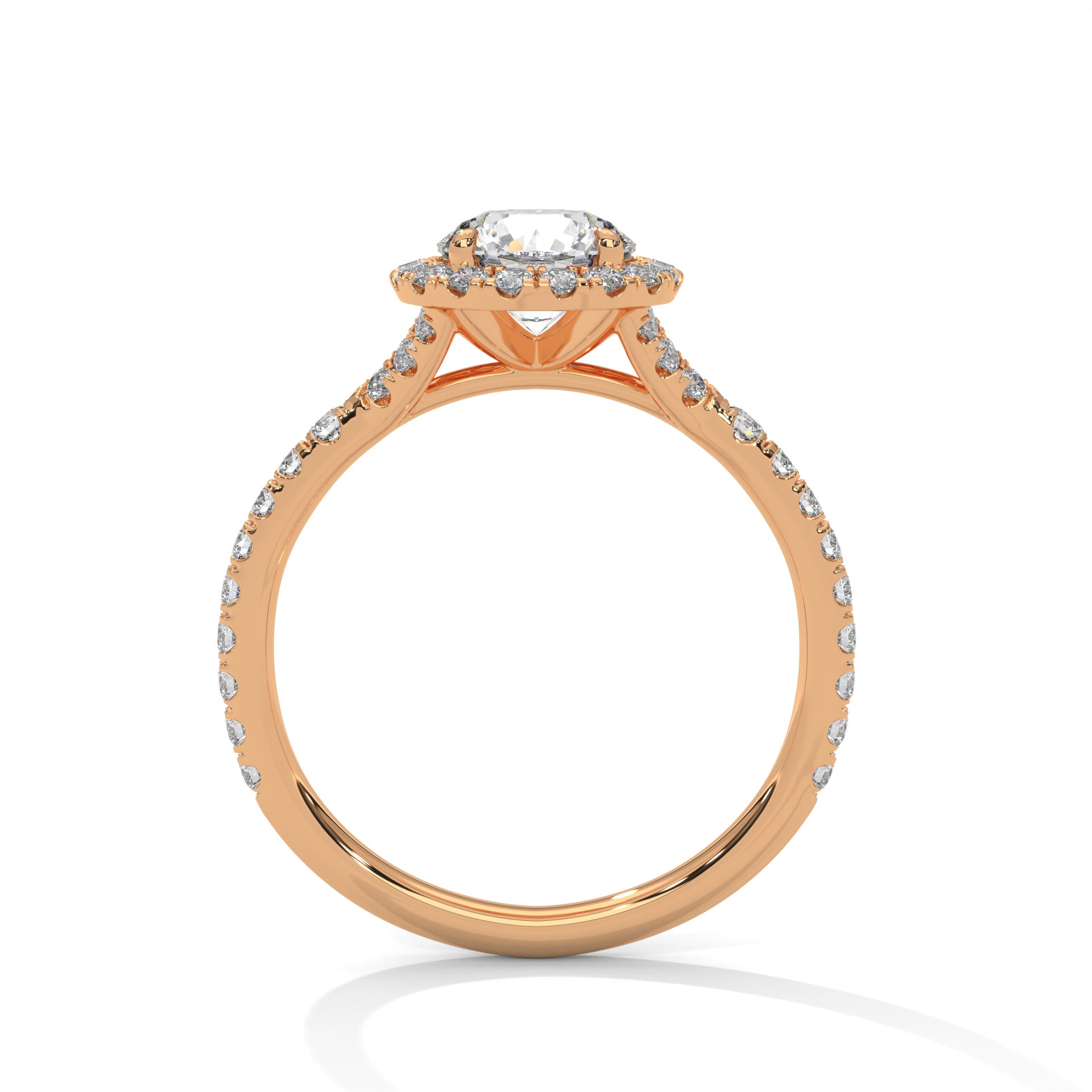 Nivara Glow 3 CT Lab Grown Round-Cut Diamond Halo Ring | 3.44 CTW