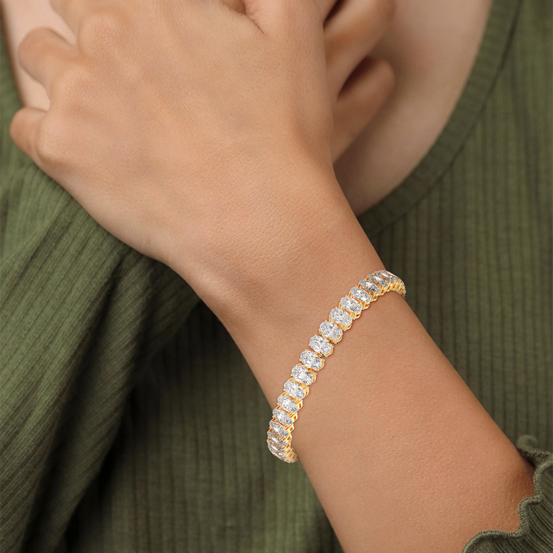 Grandeur Oval-Cut Lab-Grown Diamond Tennis Bracelet | 21.5 CTW