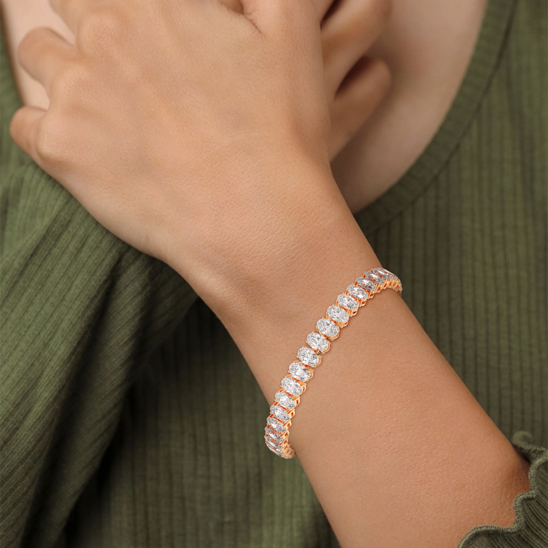 Grandeur Oval-Cut Lab-Grown Diamond Tennis Bracelet | 21.5 CTW