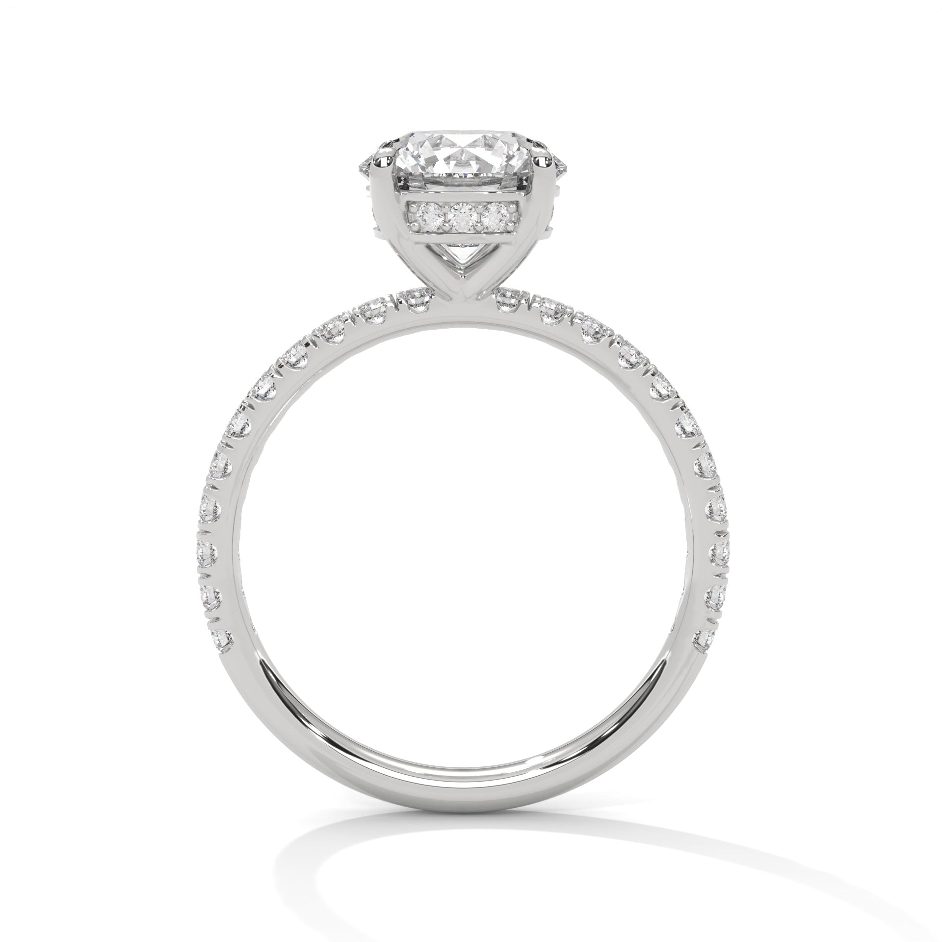 Classic Pave 2.47CTW Round Lab-Grown Diamond Engagement Ring