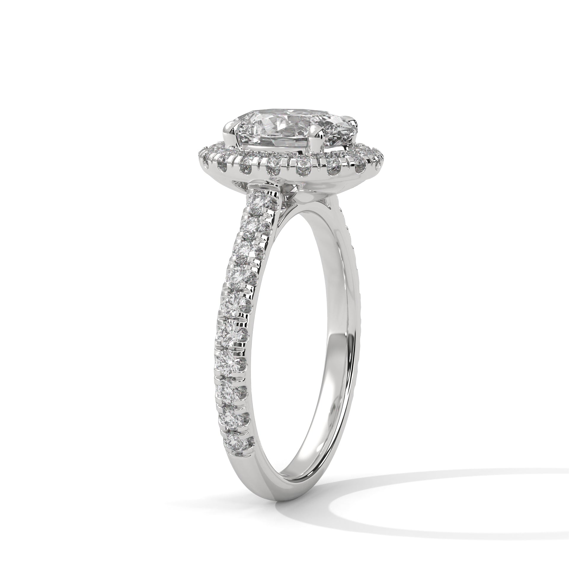 Celestial Bloom 2.61 CTW Oval-Cut Diamond Halo Gold RIng