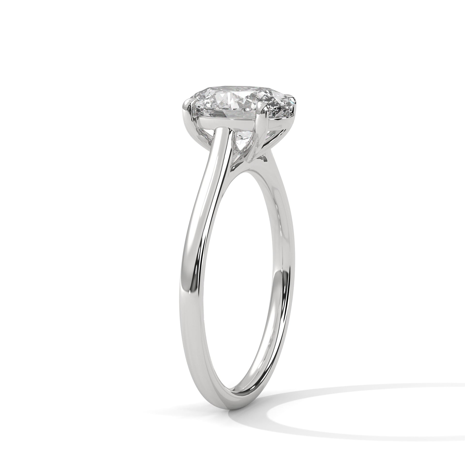 Lustrous 2.00 CTW Oval-Cut Lab-Grown Diamond Solitaire Ring | F-VS1