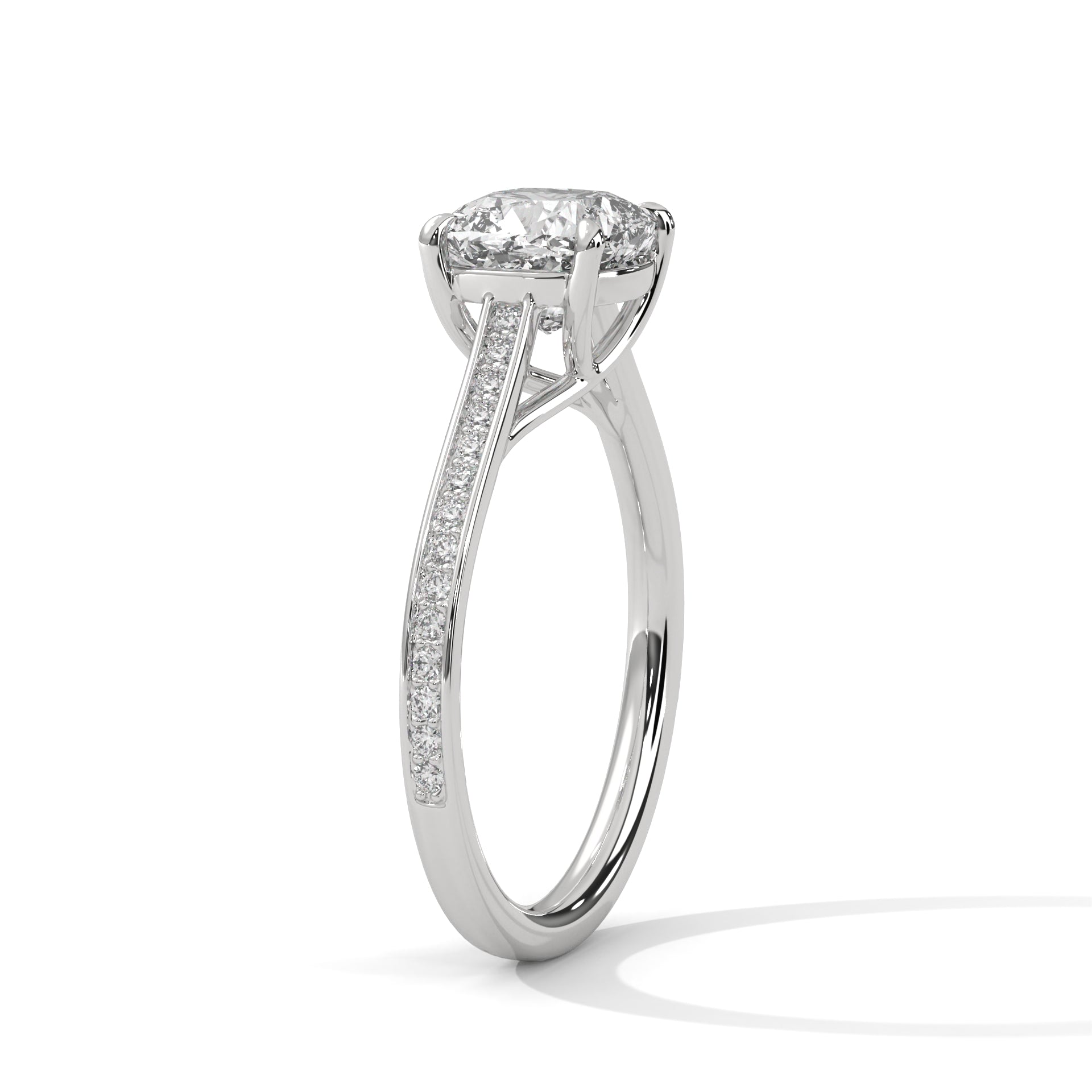 Melia 1.5ct Cushion Lab-Grown Diamond Pave Engagement Ring | 1.62 CTW