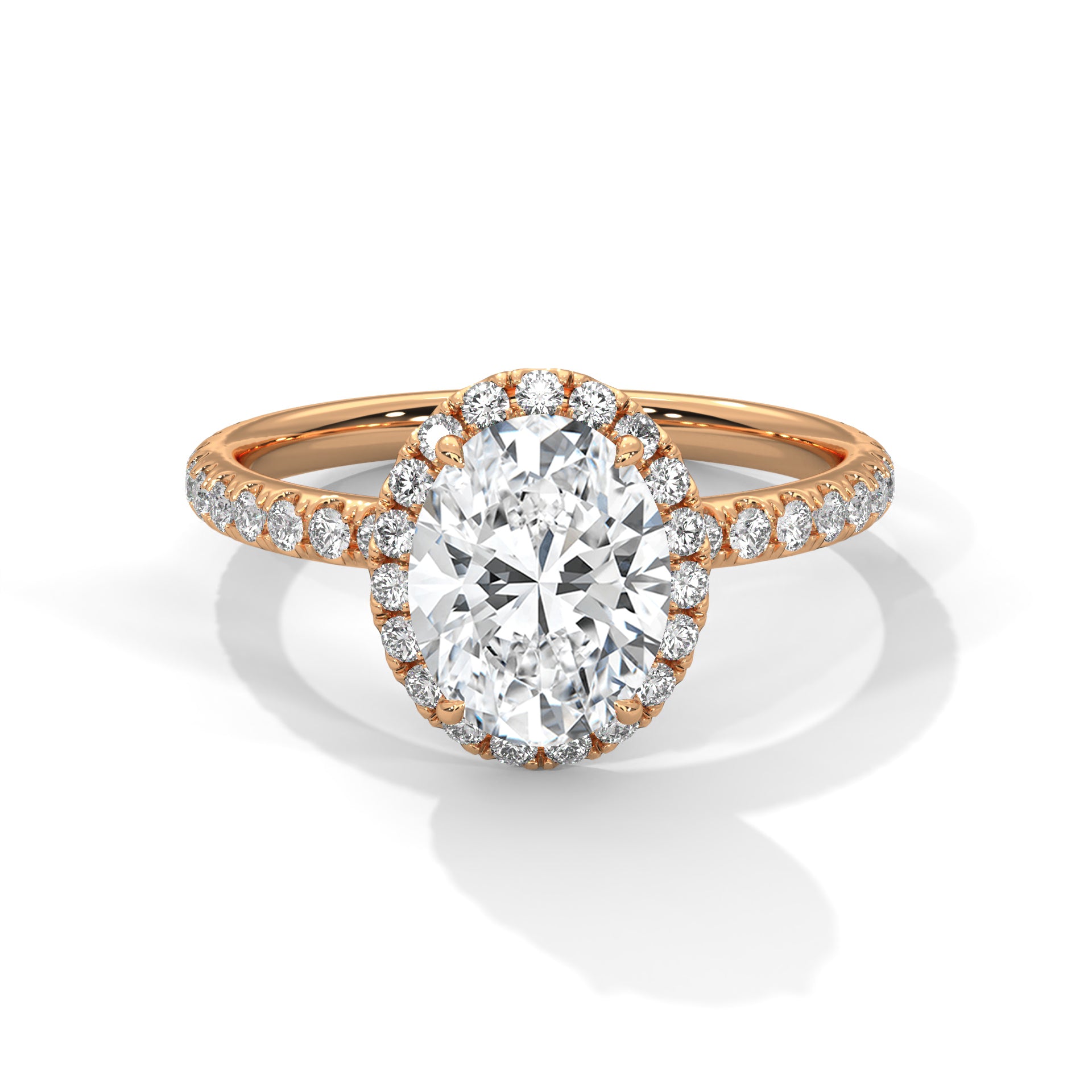 Fiorella 1.5ct Oval Lab-Grown Diamond Halo Engagement Ring | 1.98 CTW