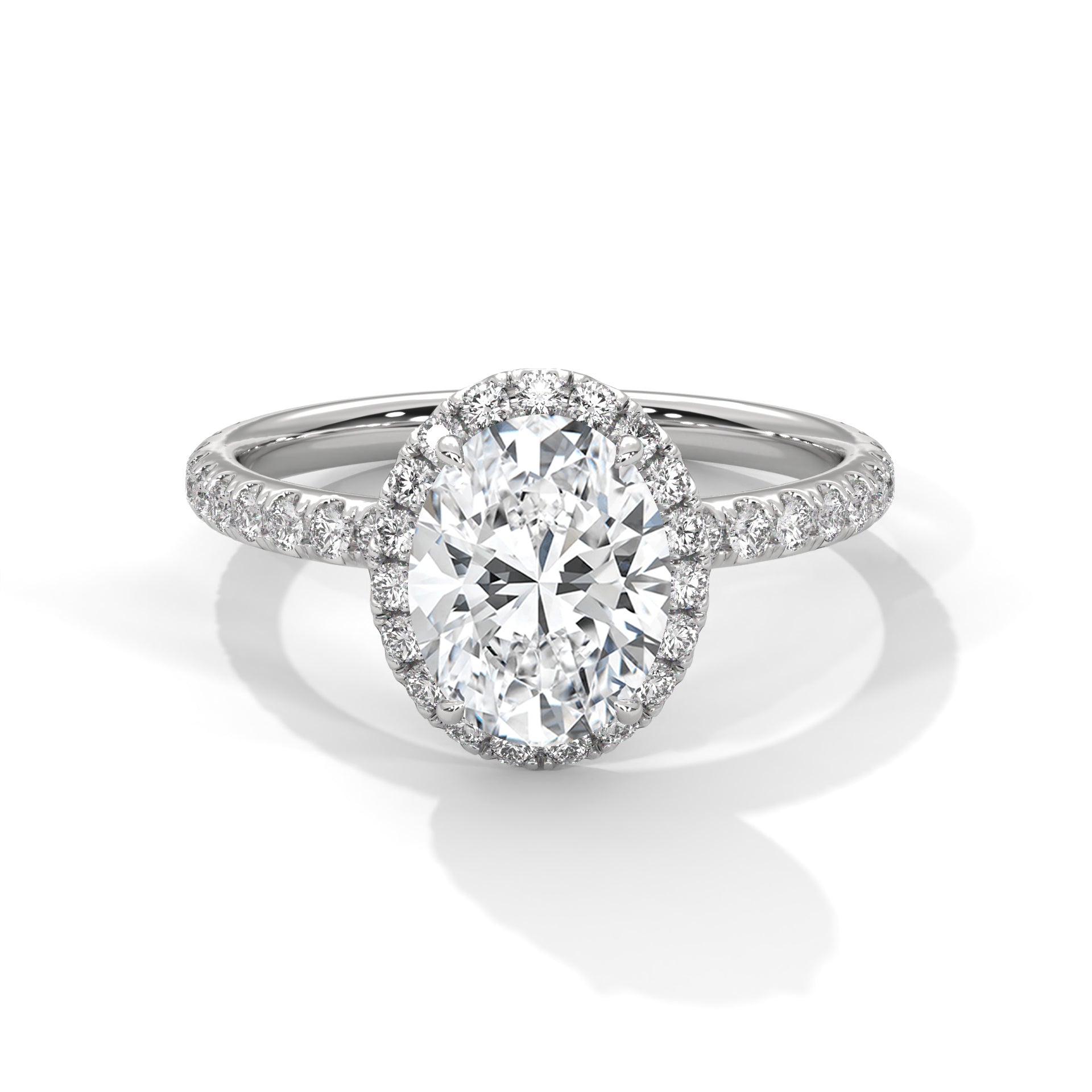 Fiorella 1.5ct Oval Lab-Grown Diamond Halo Engagement Ring | 1.98 CTW