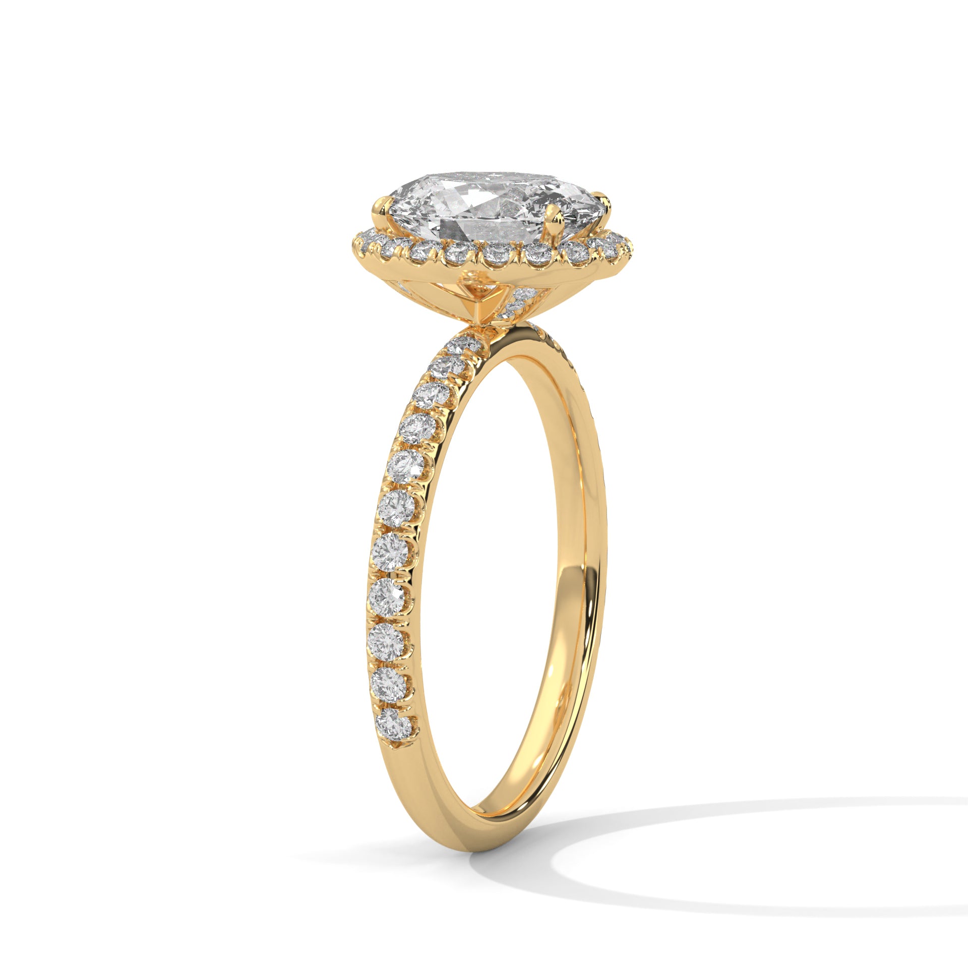 Fiorella 1.5ct Oval Lab-Grown Diamond Halo Engagement Ring | 1.98 CTW