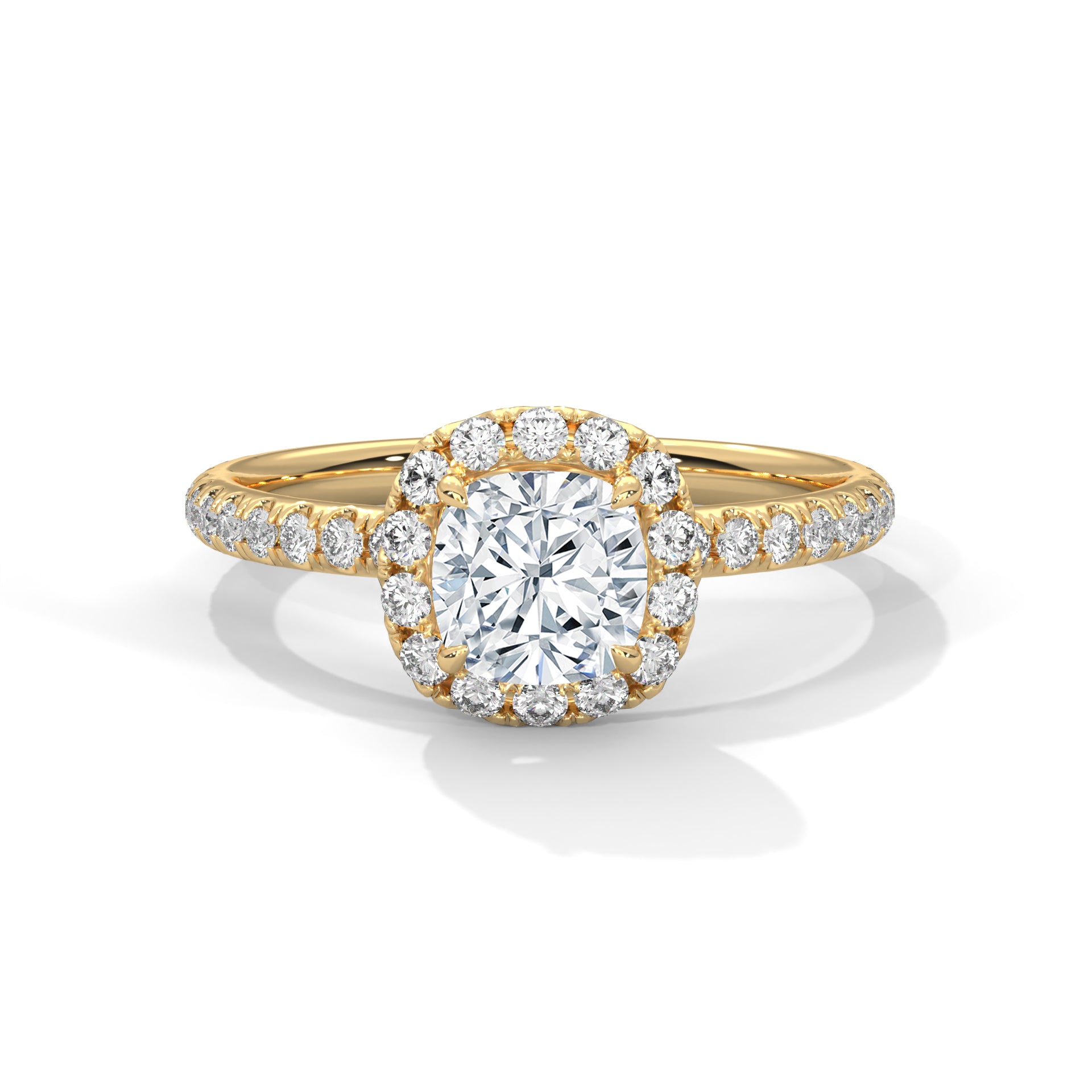 Davina 3ct Cushion Lab-Grown Diamond Halo Engagement Ring | 3.41 CTW