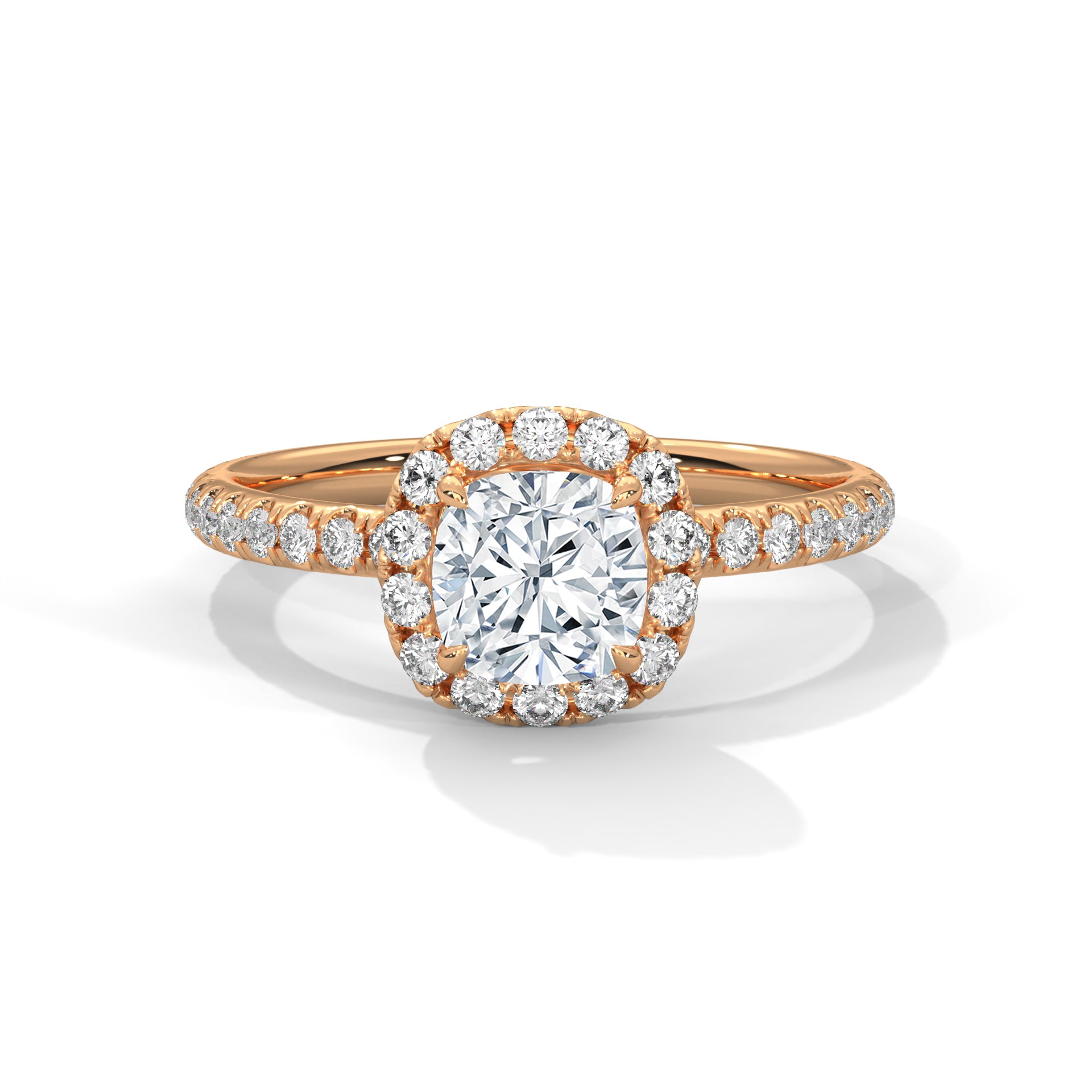 Davina 3ct Cushion Lab-Grown Diamond Halo Engagement Ring | 3.41 CTW