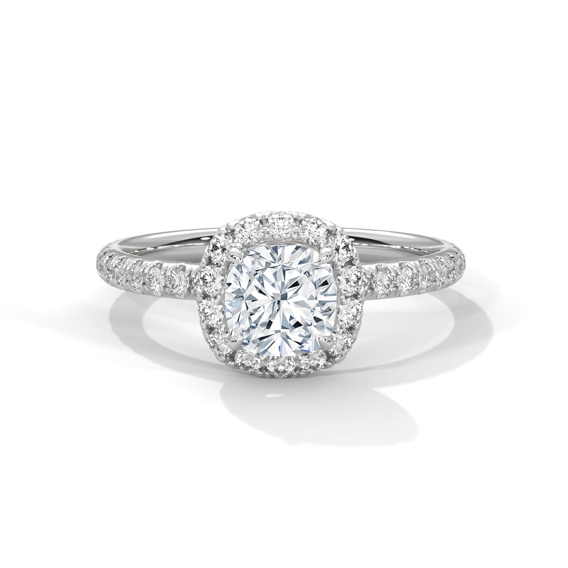 Davina 3ct Cushion Lab-Grown Diamond Halo Engagement Ring | 3.41 CTW