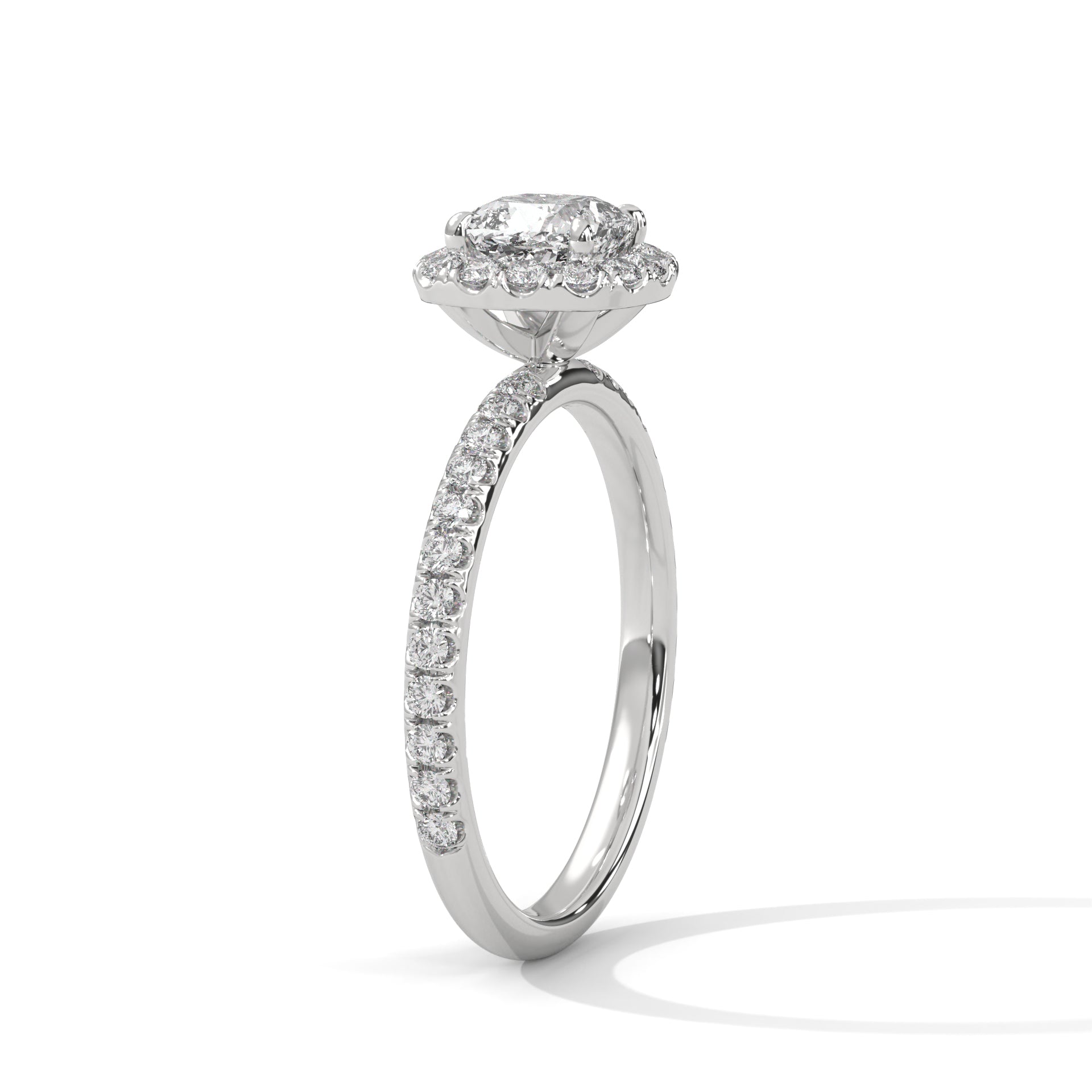 Davina 3ct Cushion Lab-Grown Diamond Halo Engagement Ring | 3.41 CTW